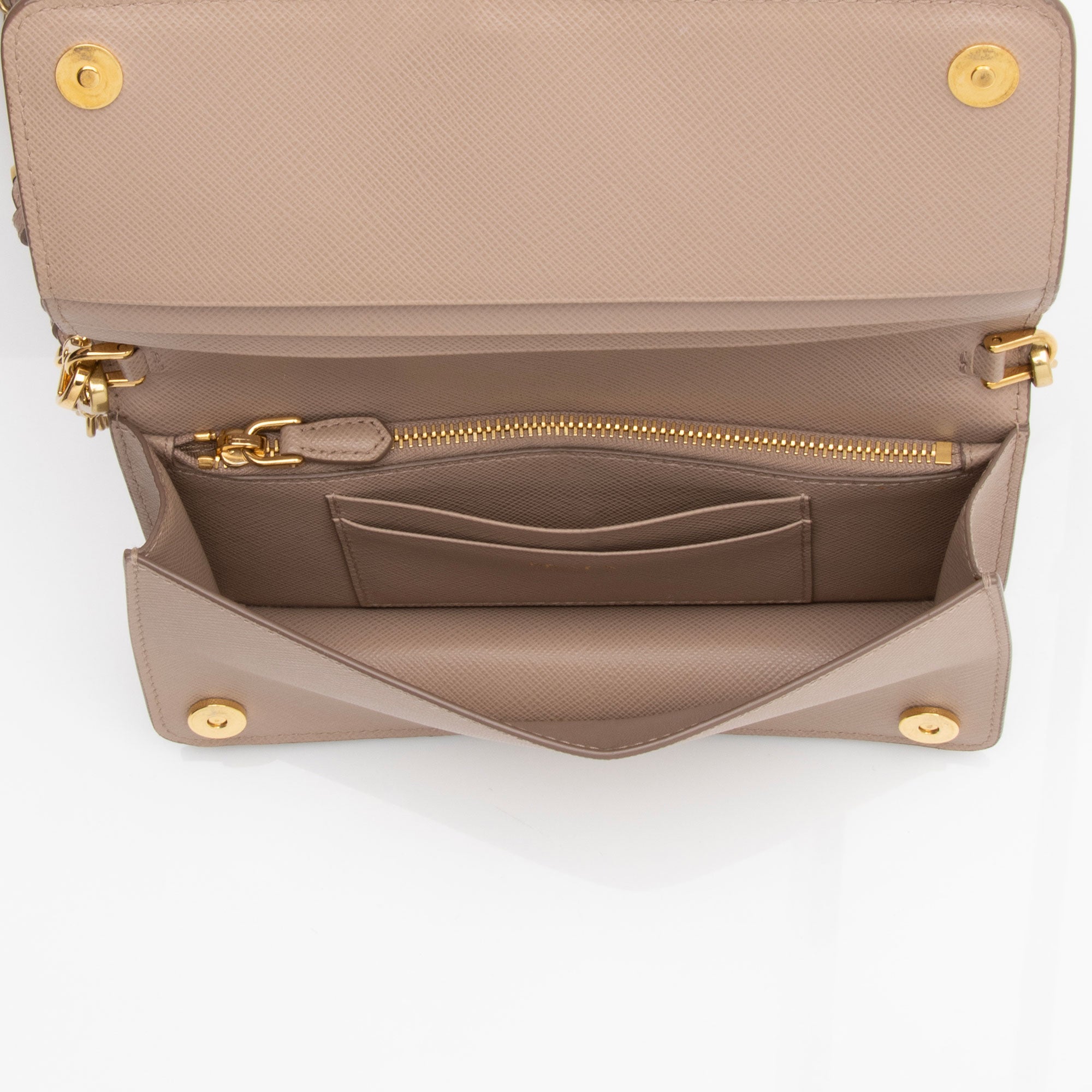 Prada Saffiano Continental Wallet on Chain Bag (SHF-SzvpEr)