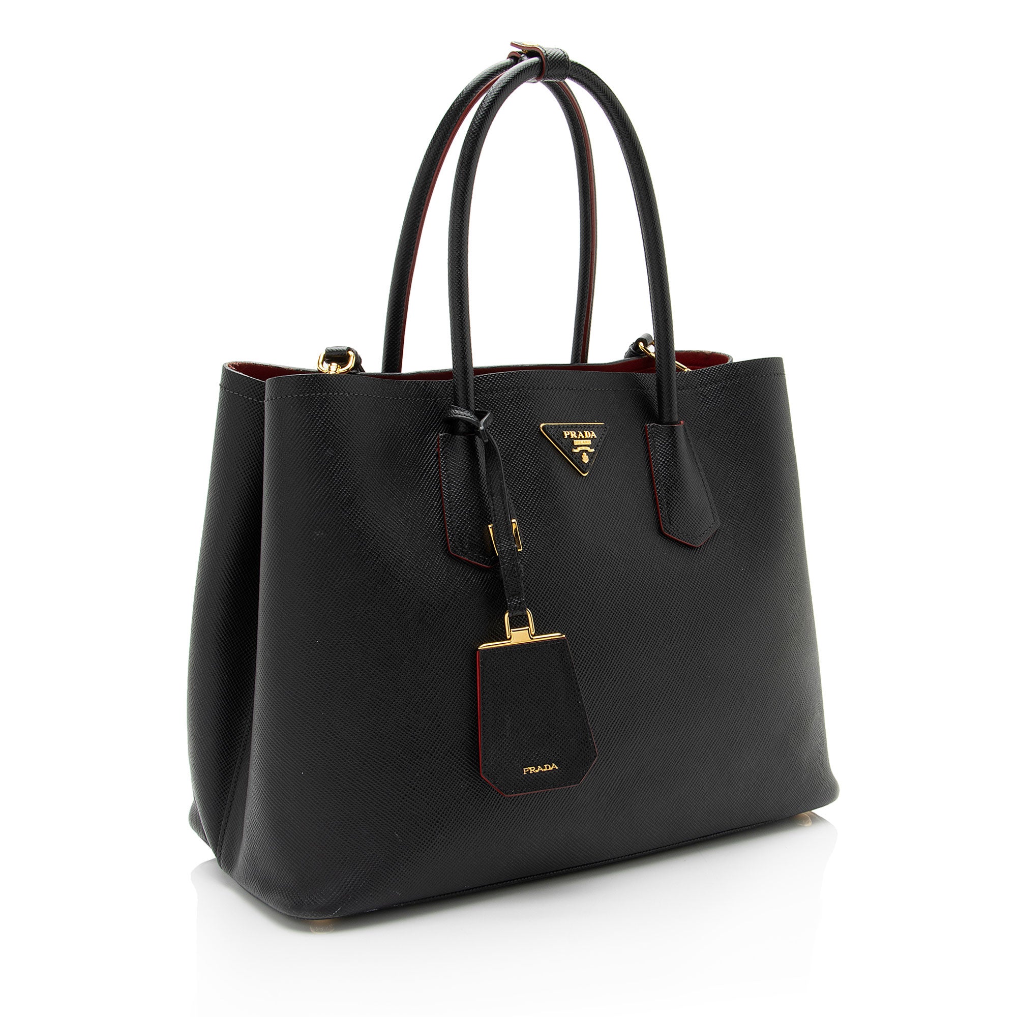 Prada Saffiano Cuir Double Handle Medium Tote (SHF-vwIdlX)