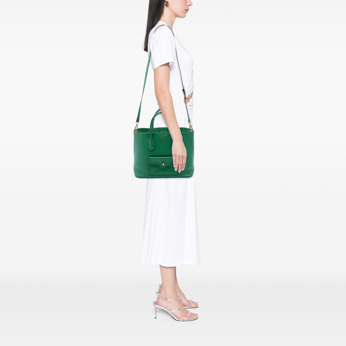 Prada Saffiano Cuir Front Pocket Convertible Tote