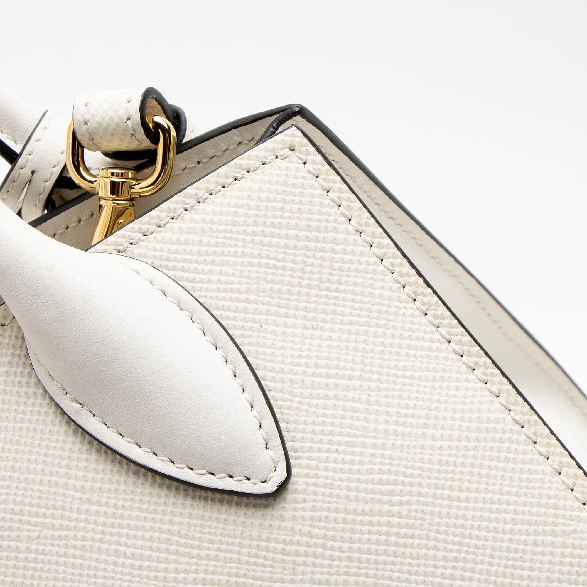 Prada Saffiano Cuir Leather Monochrome Small Tote