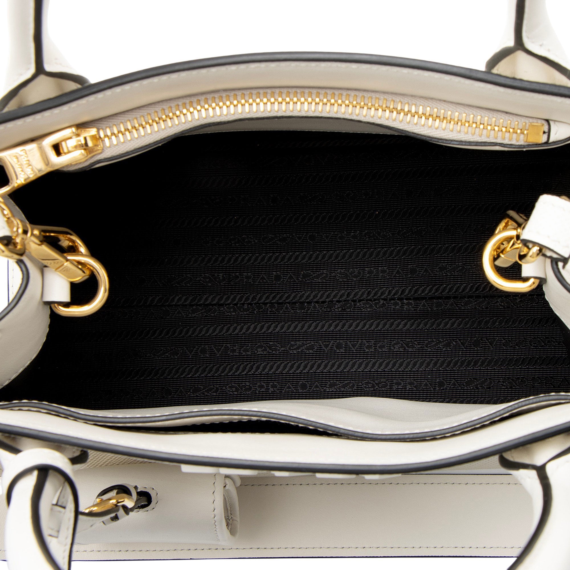 Prada Saffiano Cuir Leather Monochrome Small Tote