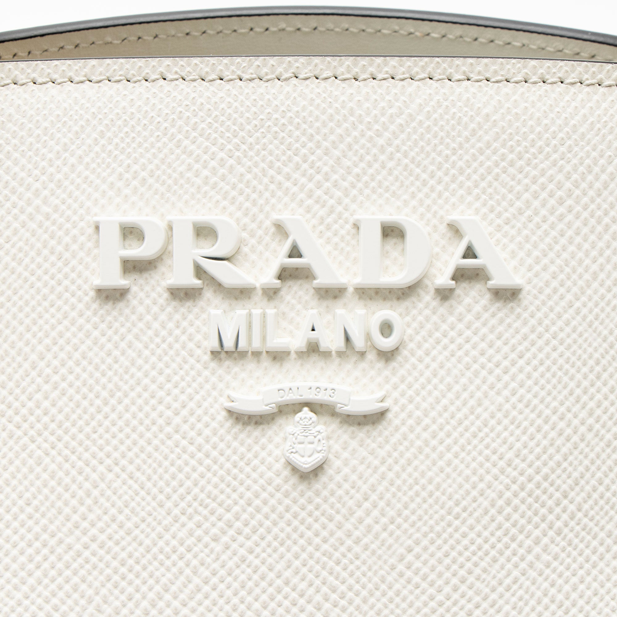 Prada Saffiano Cuir Leather Monochrome Small Tote