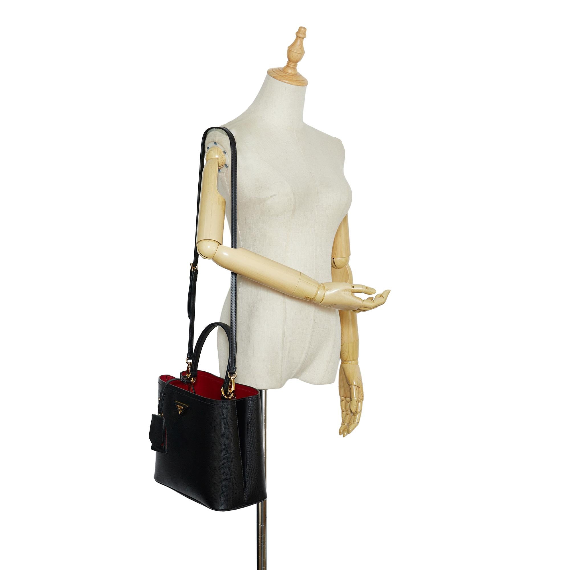 Prada Saffiano Cuir Panier Double Leather Satchel (SHG-2xo4Ko)