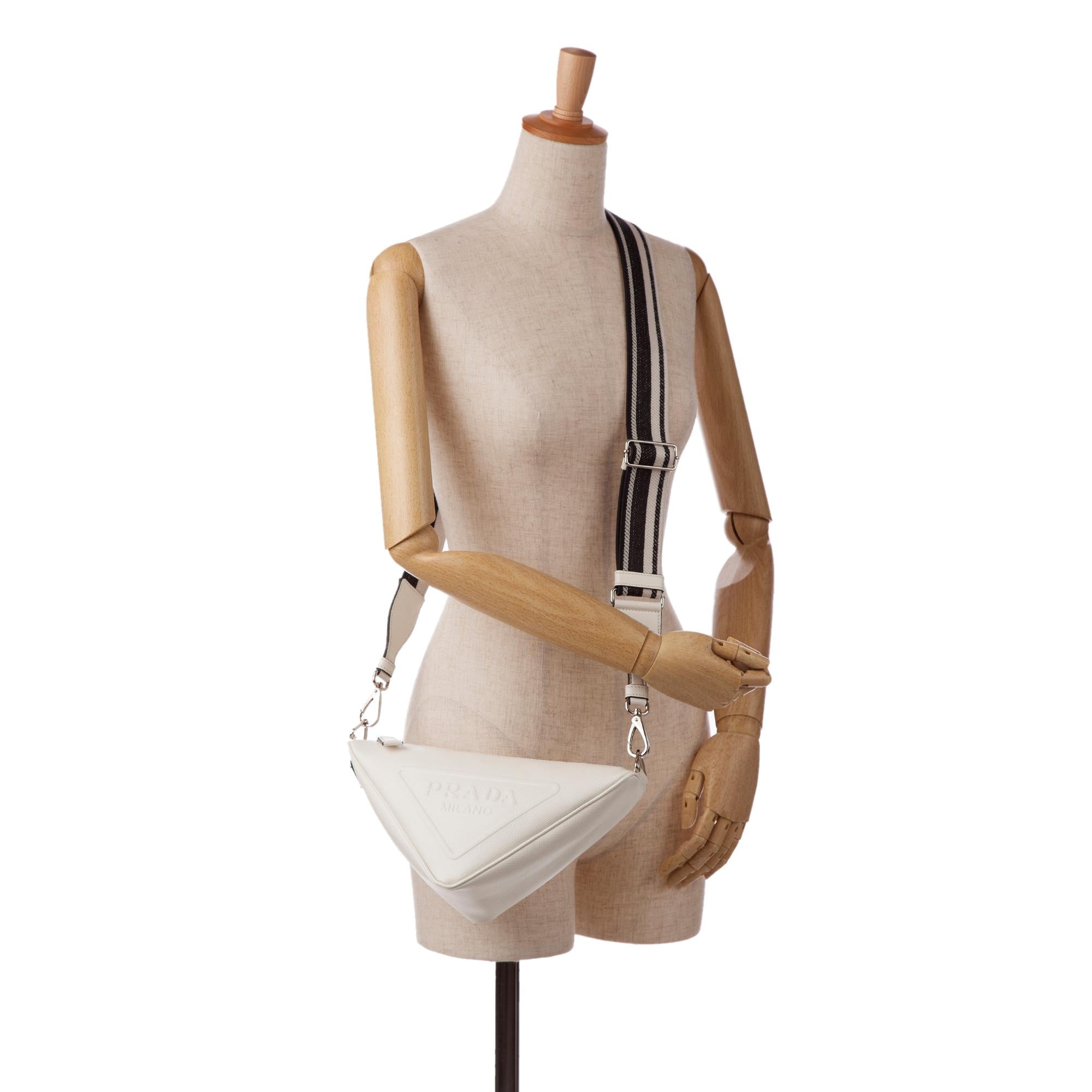 Prada Saffiano Cuir Triangle Crossbody Bag (SHG-VvWJ6N)