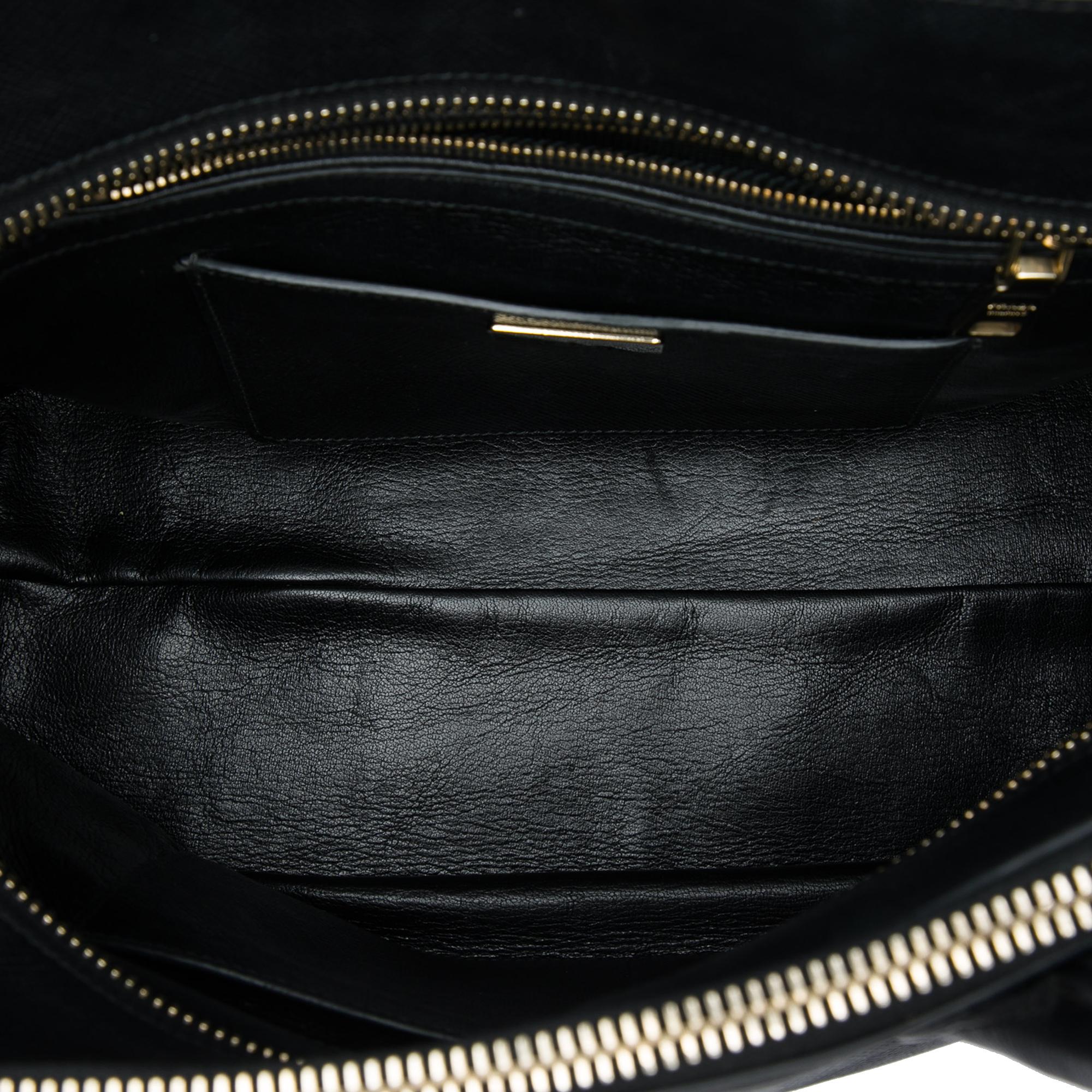 Prada Saffiano Cuir Triple Zip Dome Top Handle Bag