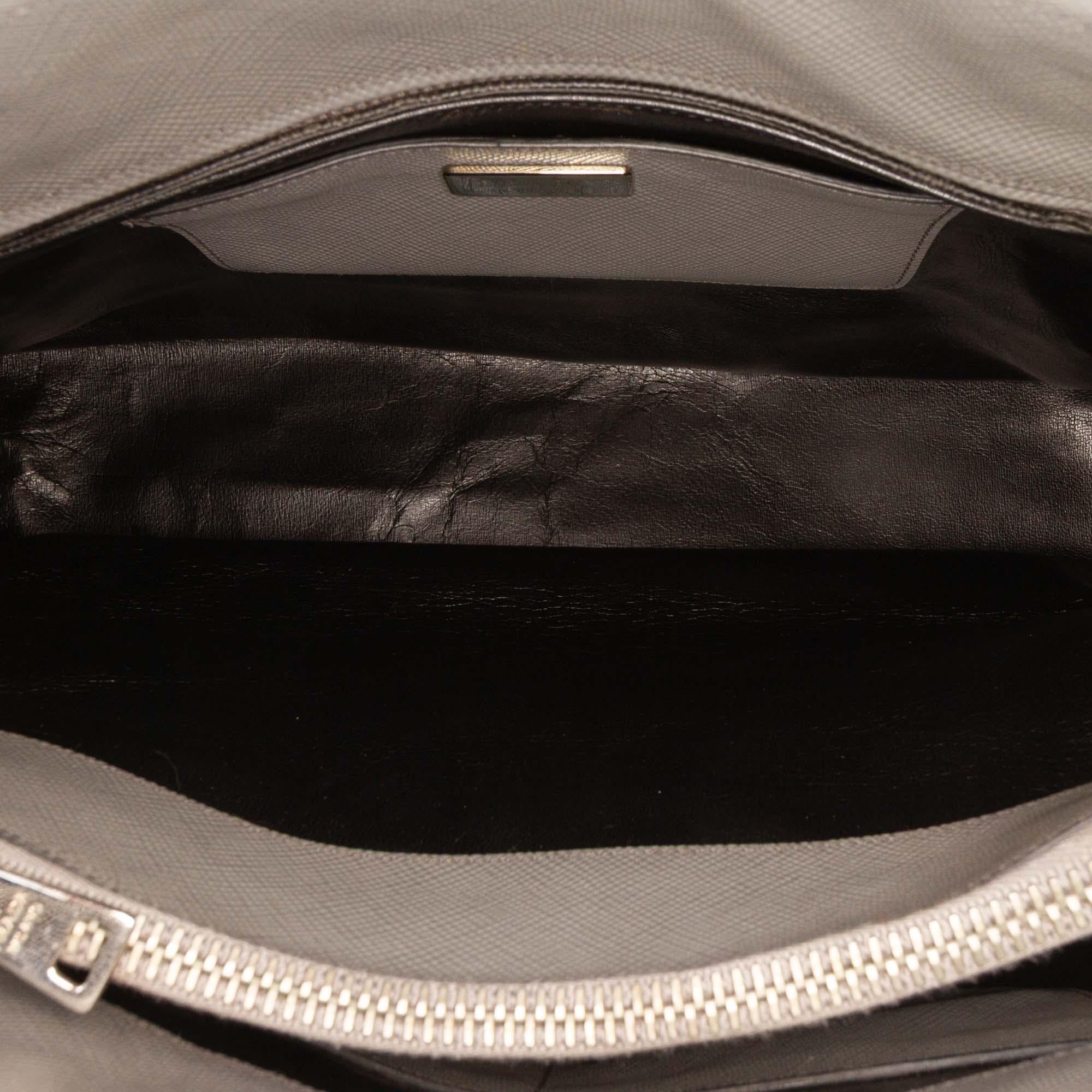 Prada Saffiano Cuir Turnlock Twin Satchel