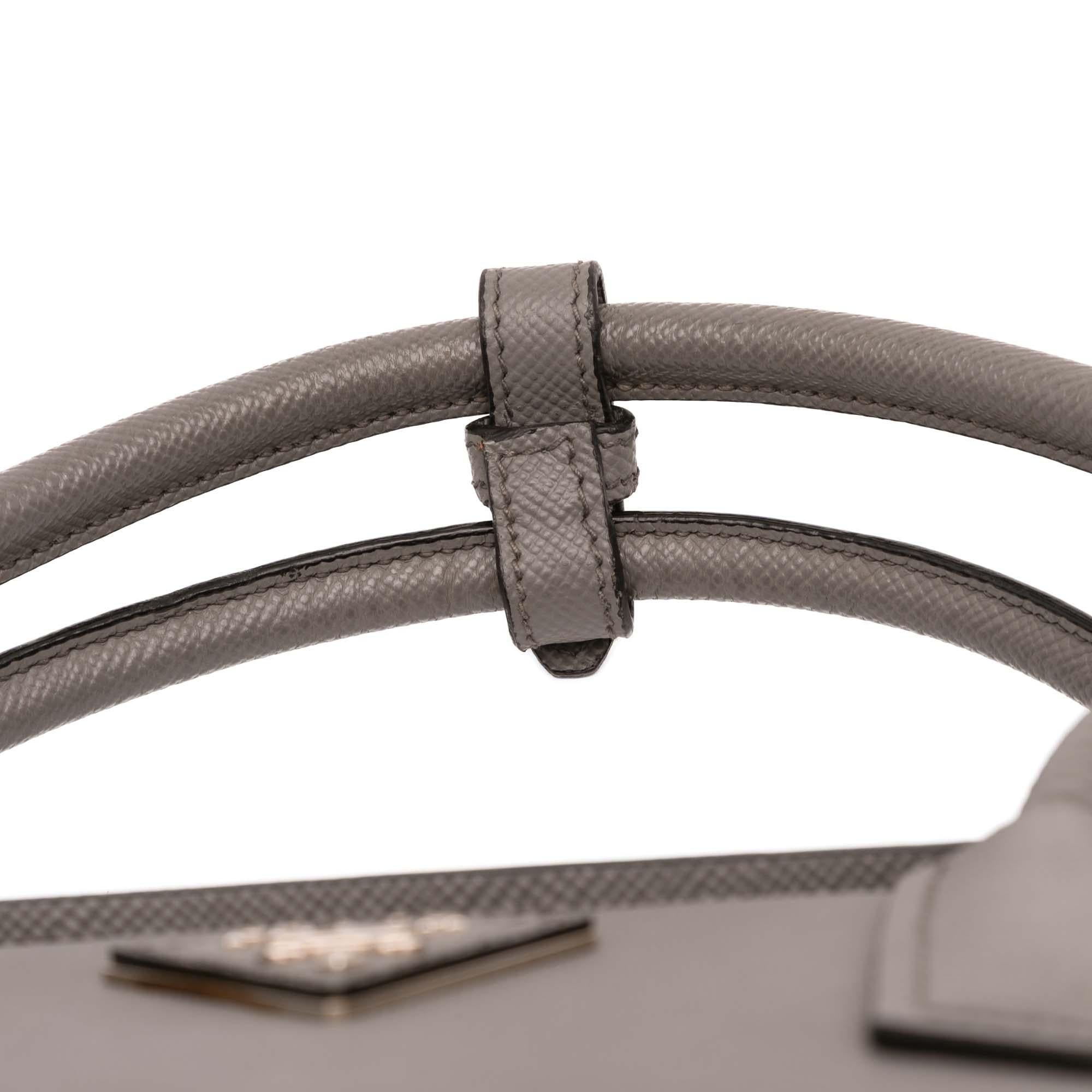 Prada Saffiano Cuir Turnlock Twin Satchel