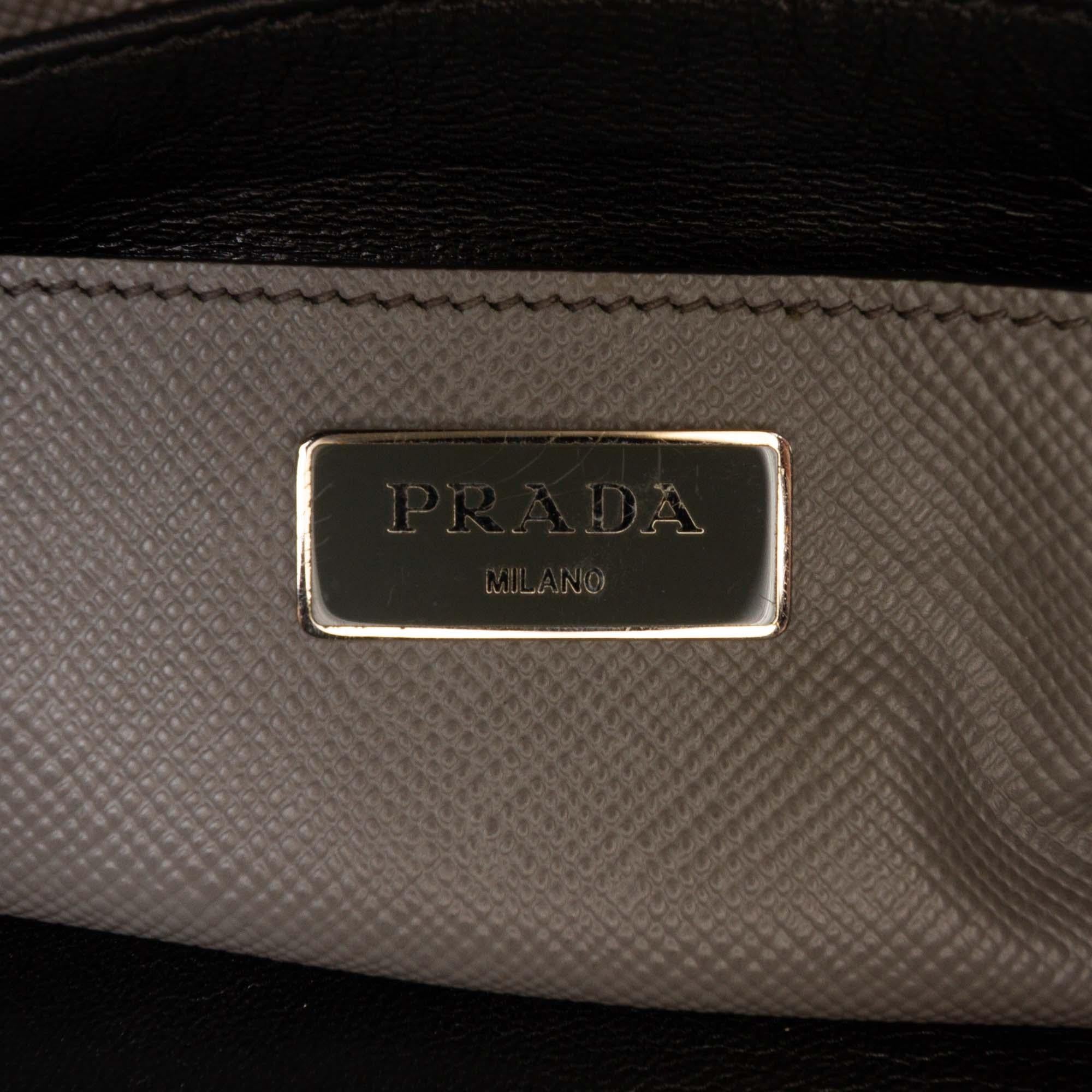 Prada Saffiano Cuir Turnlock Twin Satchel