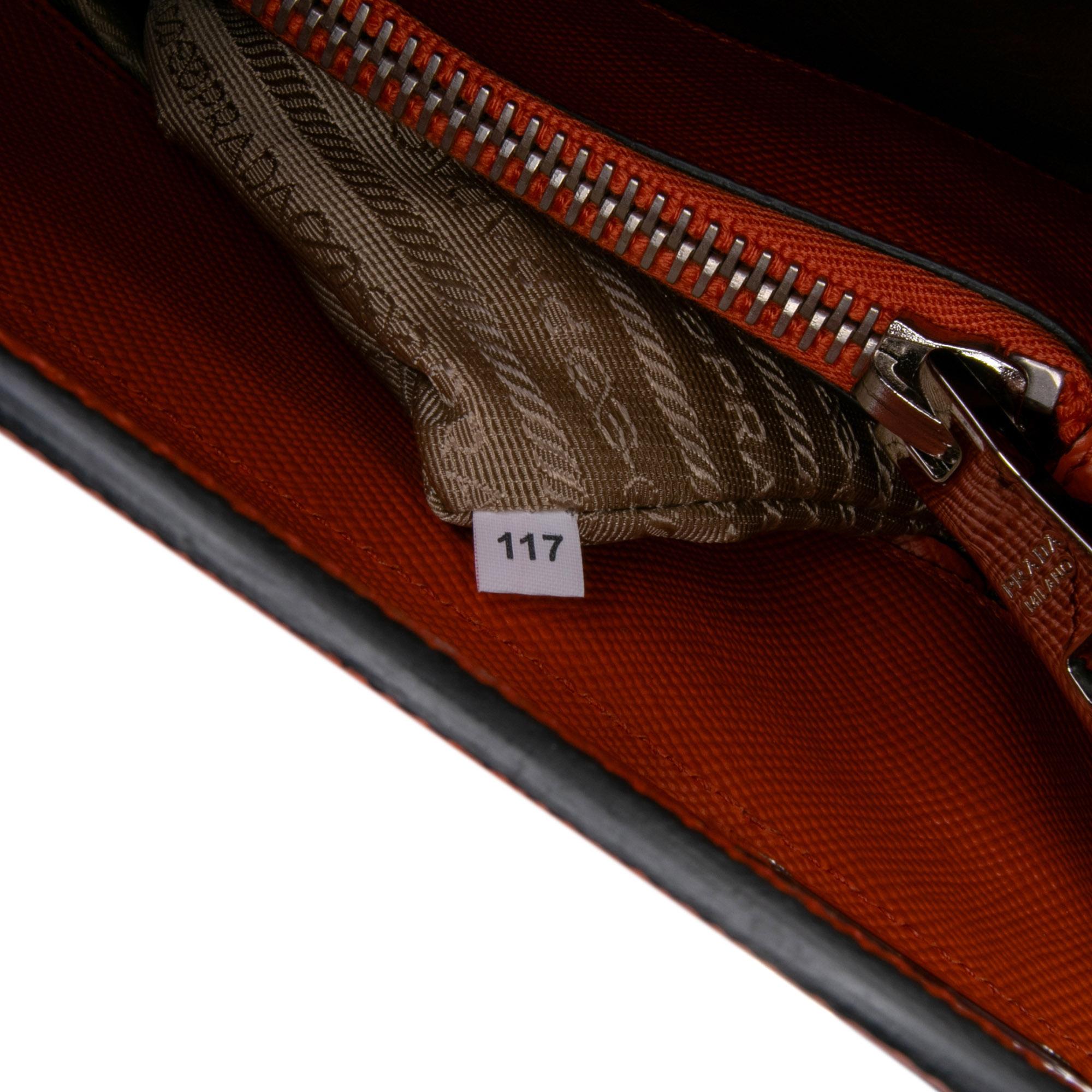 Prada Saffiano Cuir Turnlock Twin Satchel