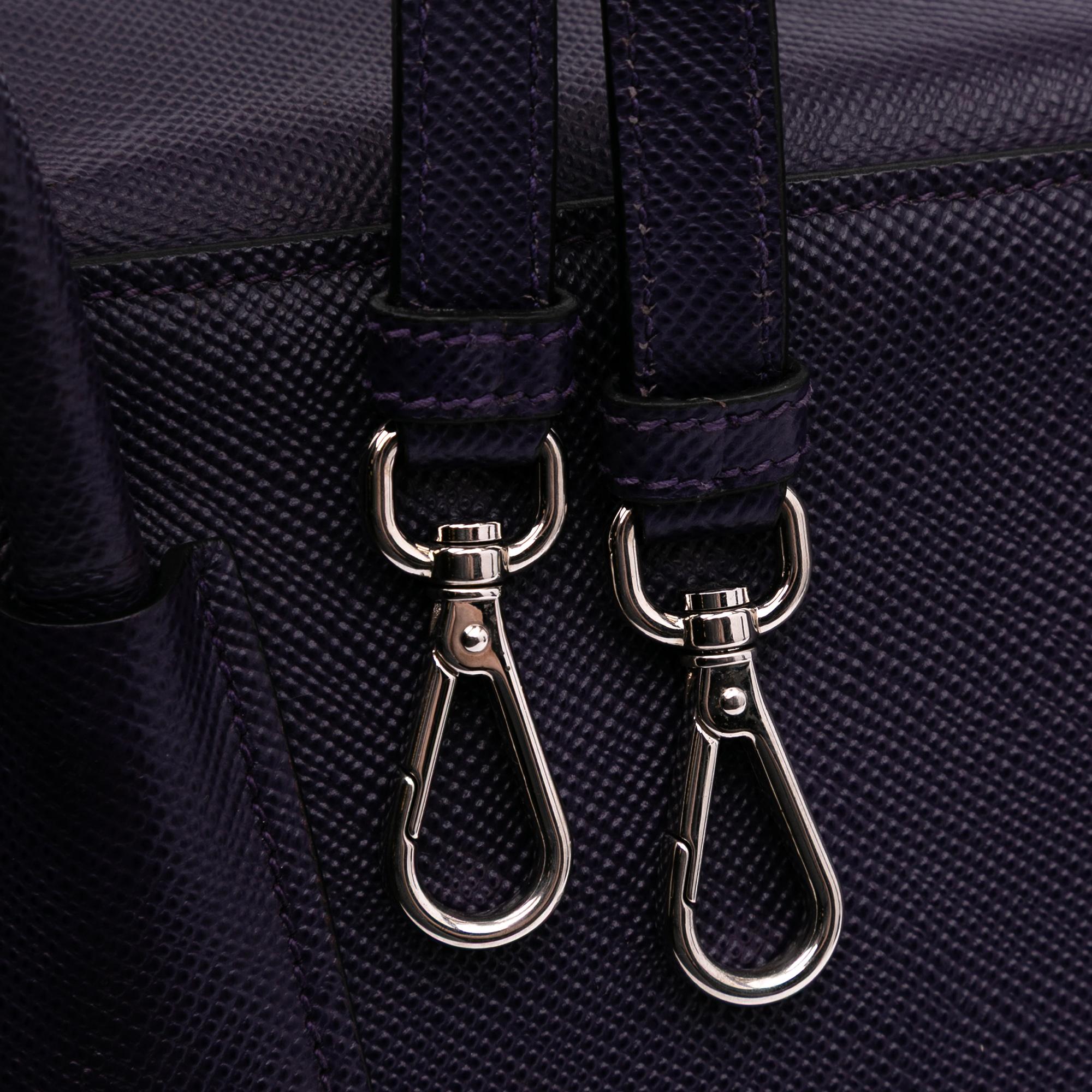 Prada Saffiano Cuir Turnlock Twin Satchel