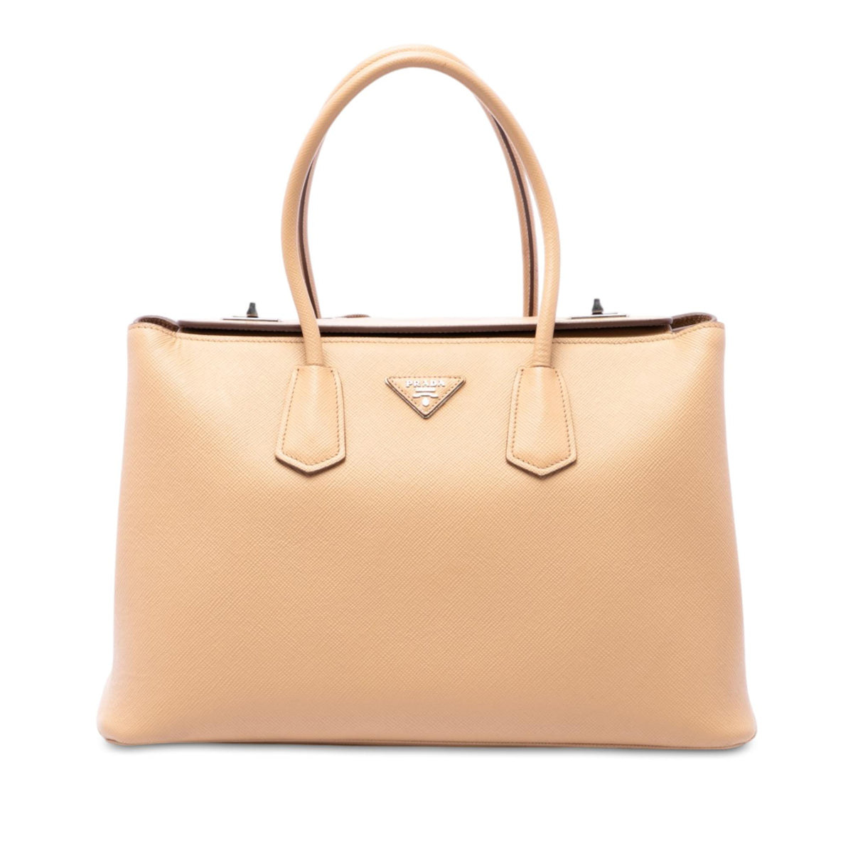 Prada Saffiano Cuir Turnlock Twin Satchel