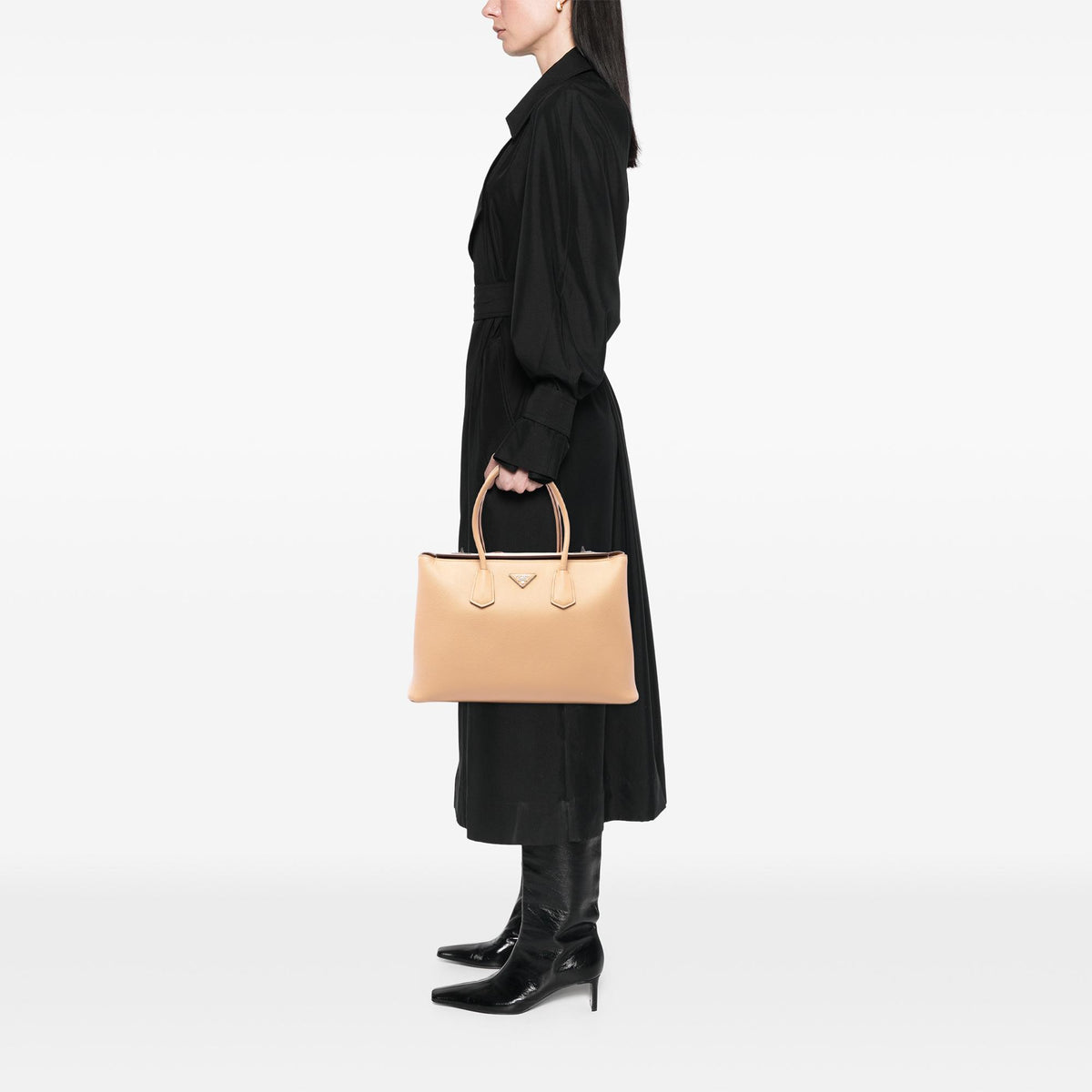 Prada Saffiano Cuir Turnlock Twin Satchel