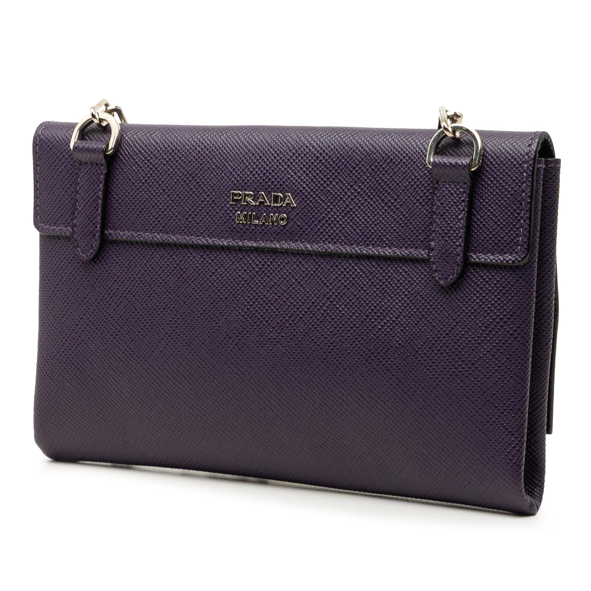 Prada Saffiano Cuir Twist Lock Chain Flap