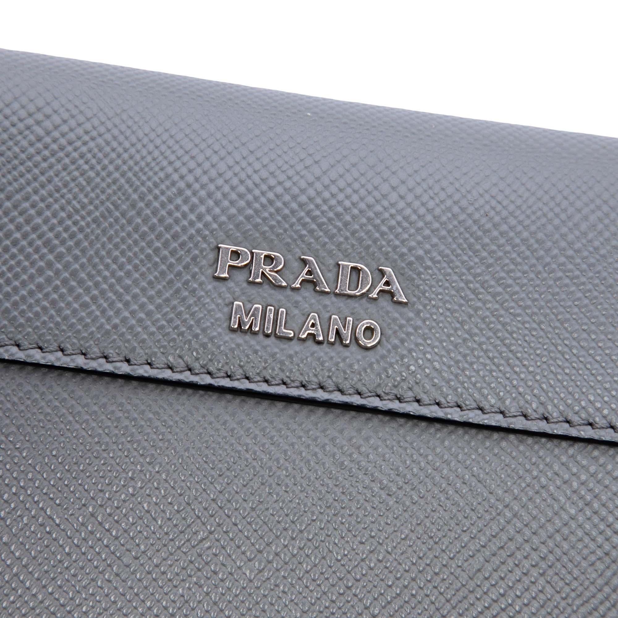 Prada Saffiano Cuir Twist Lock Chain Flap