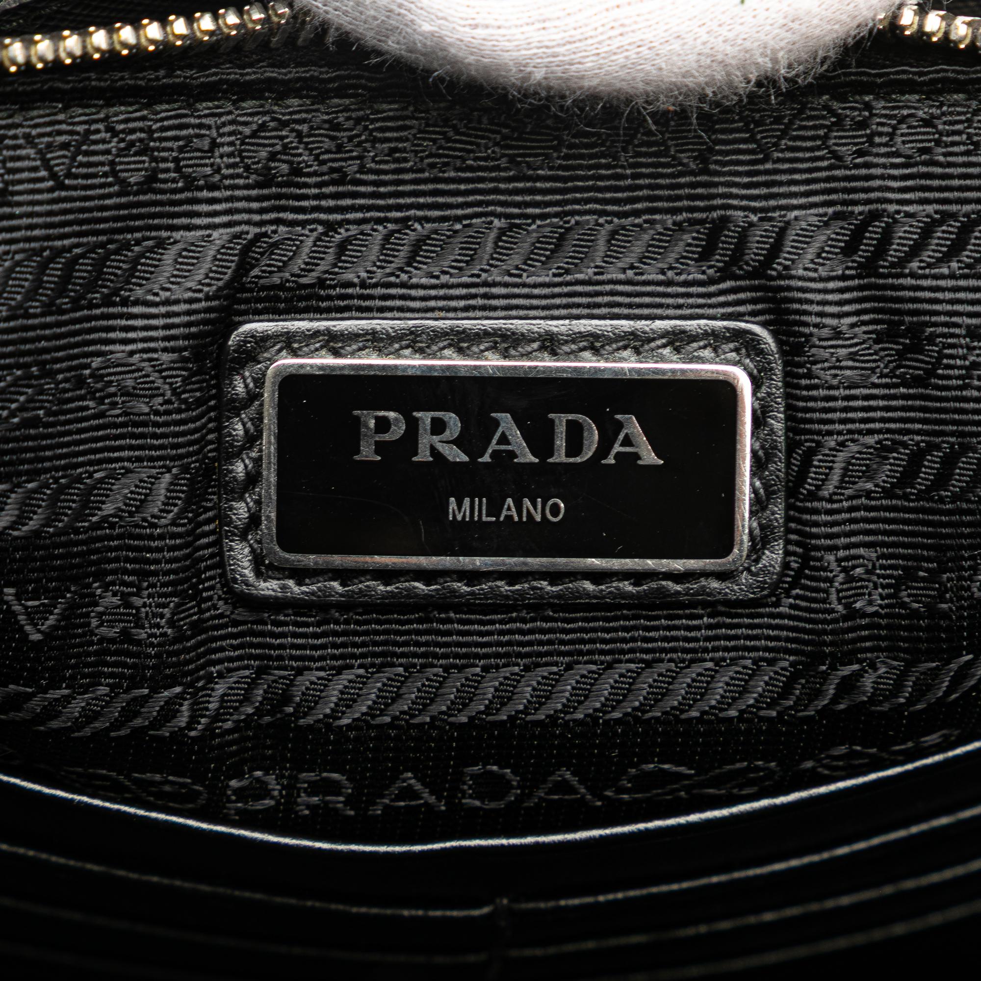 Prada Saffiano Double Zip Clutch