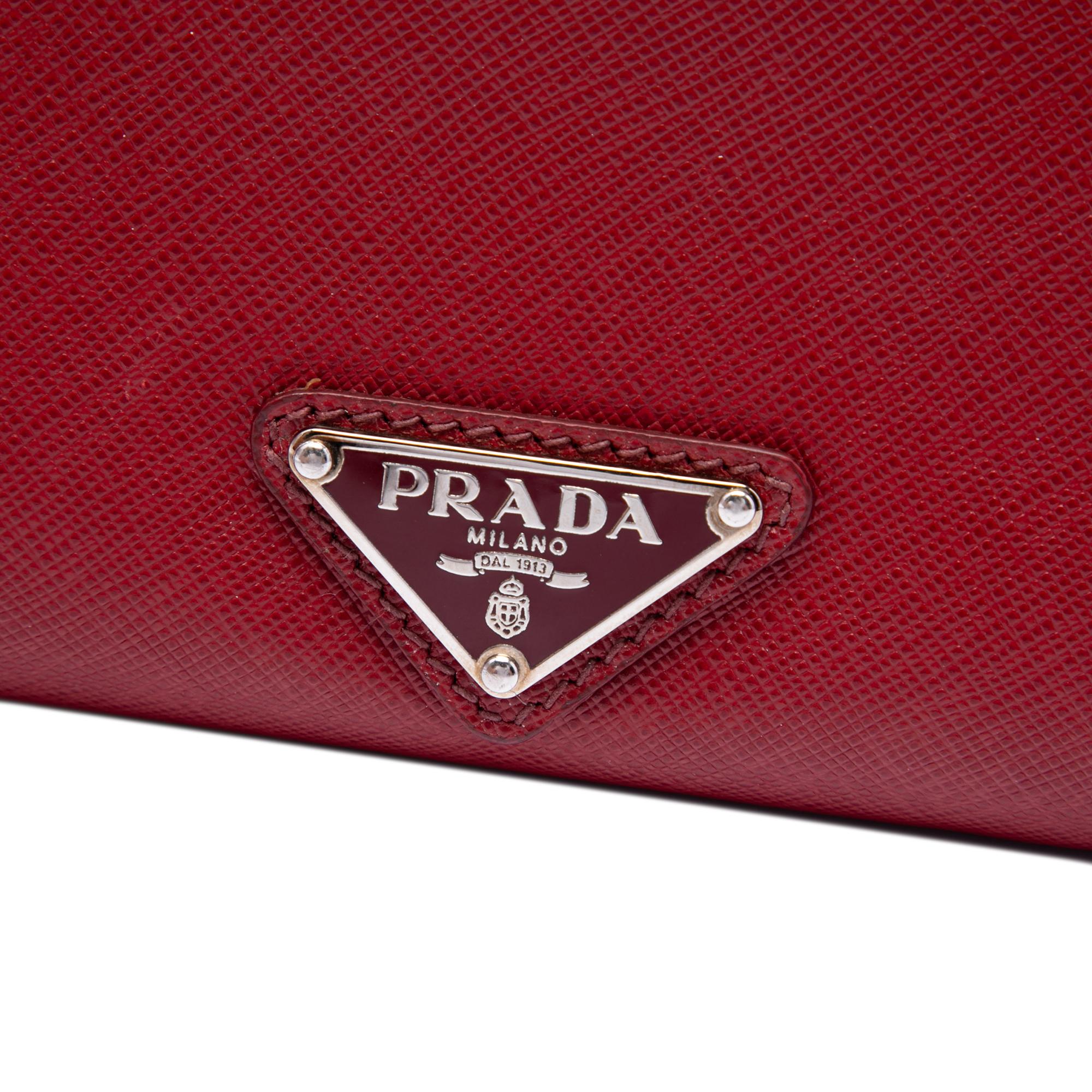 Prada Saffiano Envelope Pushlock Clutch