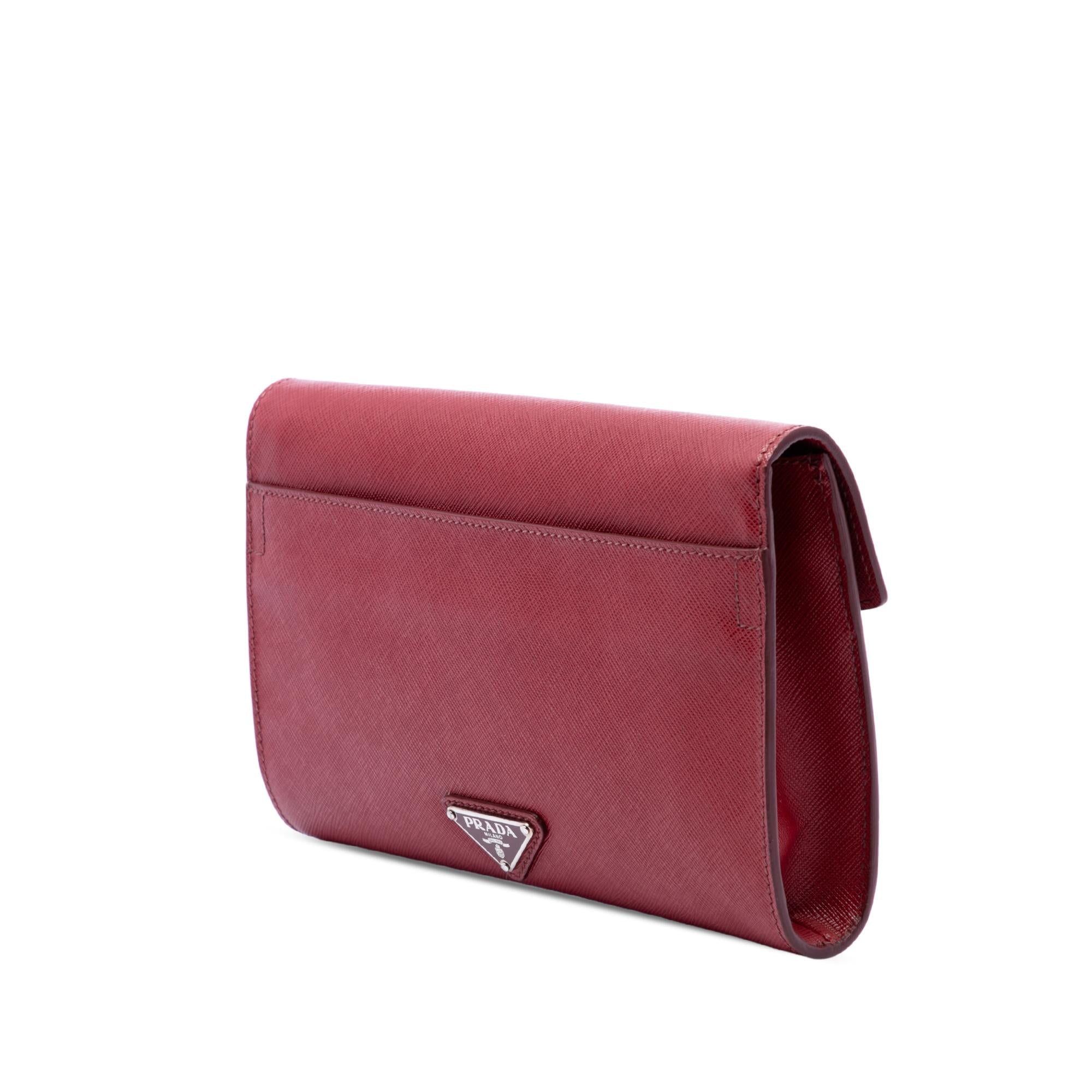 Prada Saffiano Envelope Pushlock Clutch