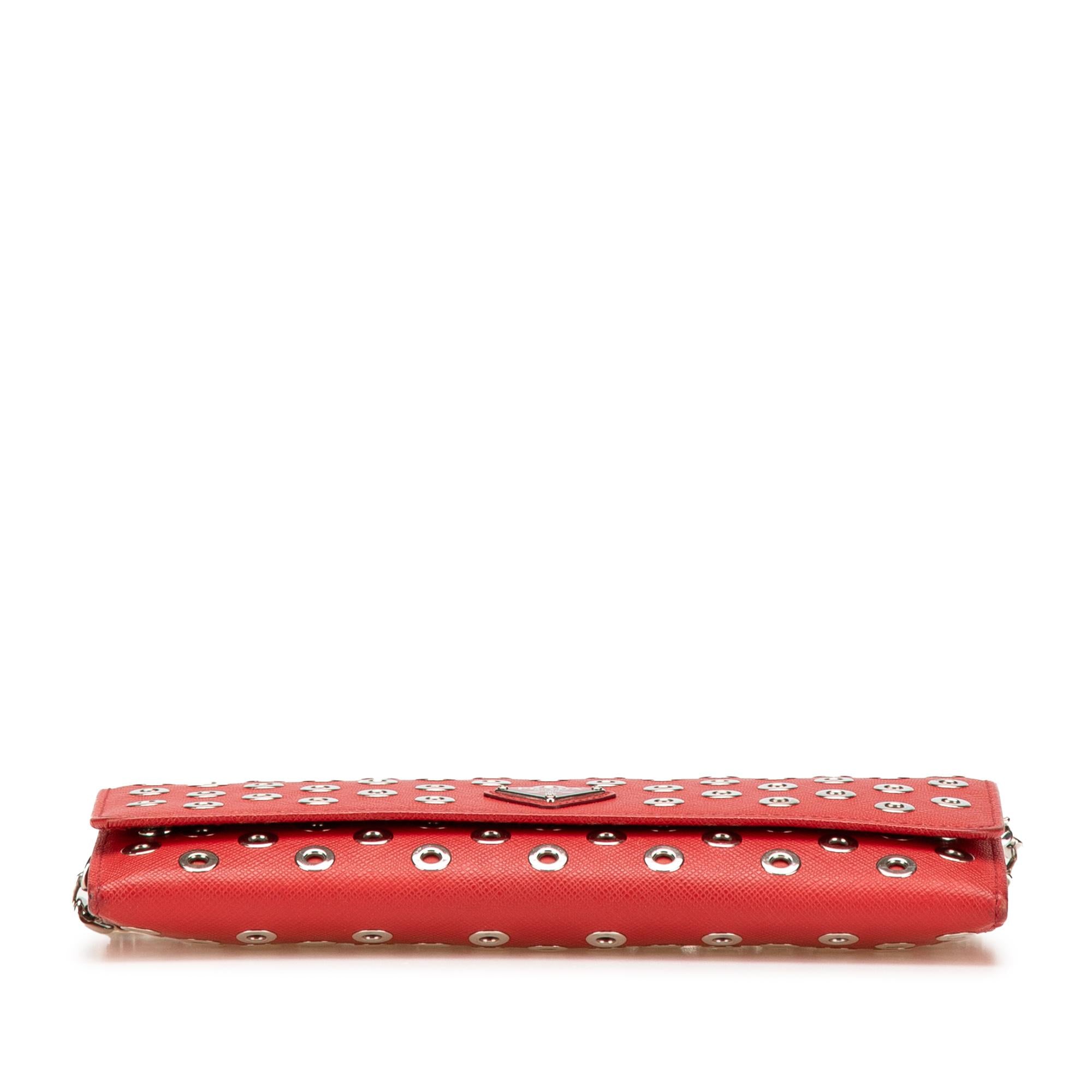 Prada Saffiano Grommet Wallet On Chain