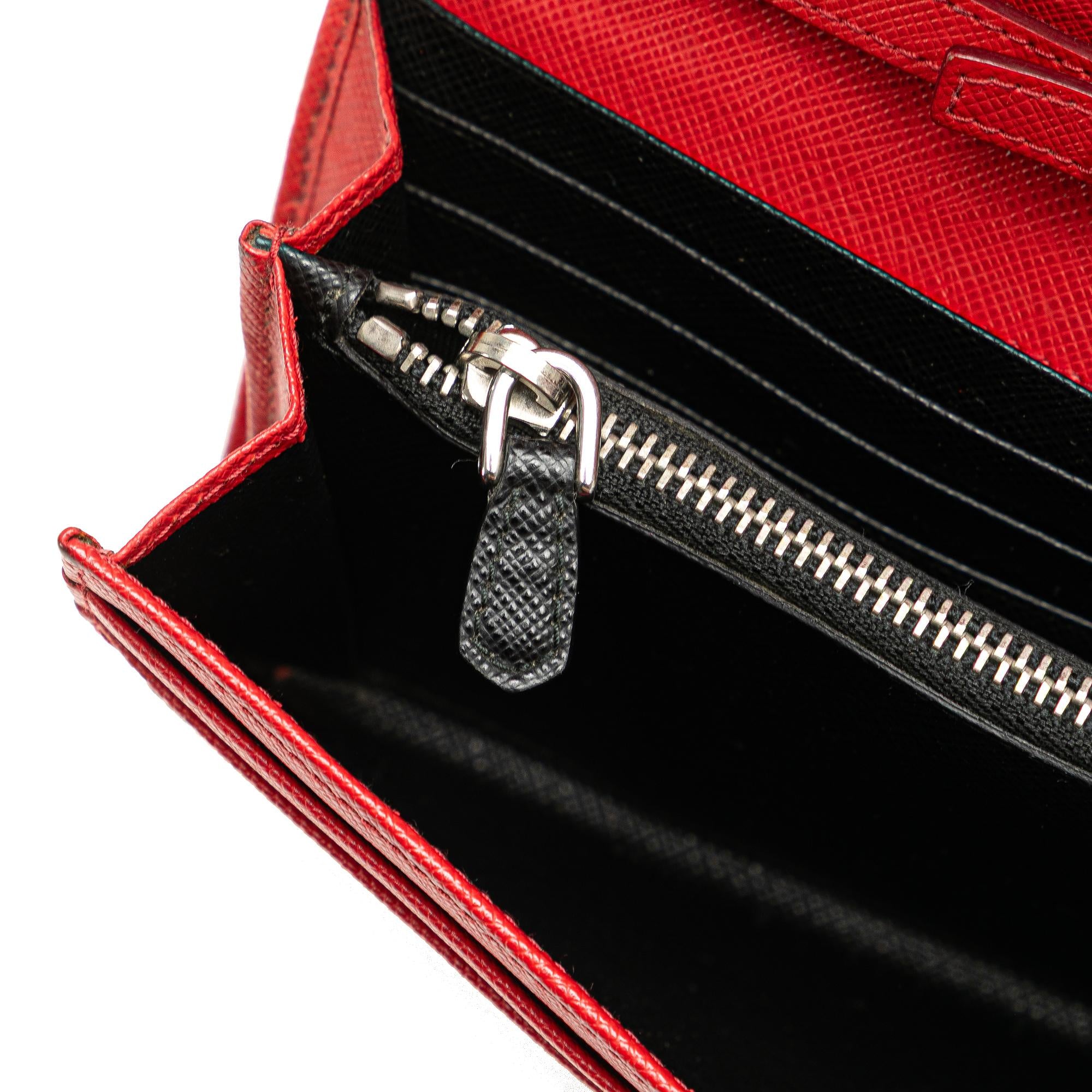 Prada Saffiano Grommet Wallet On Chain
