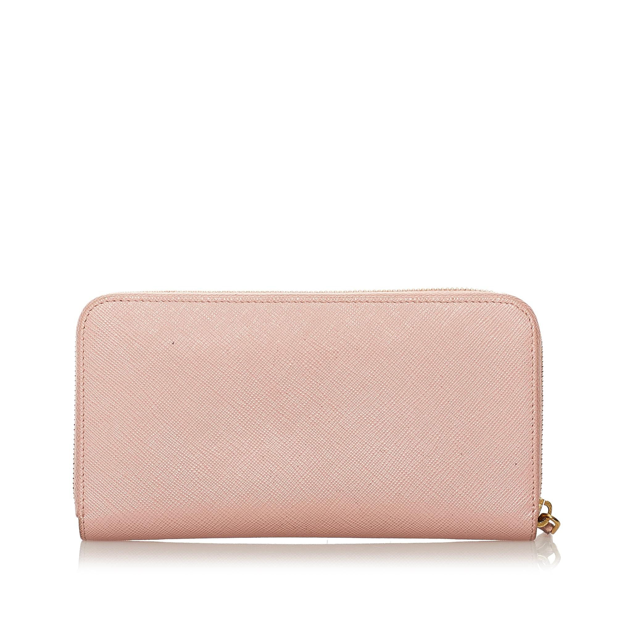 Prada Saffiano Leather Long Wallet (SHG-wboHEP)