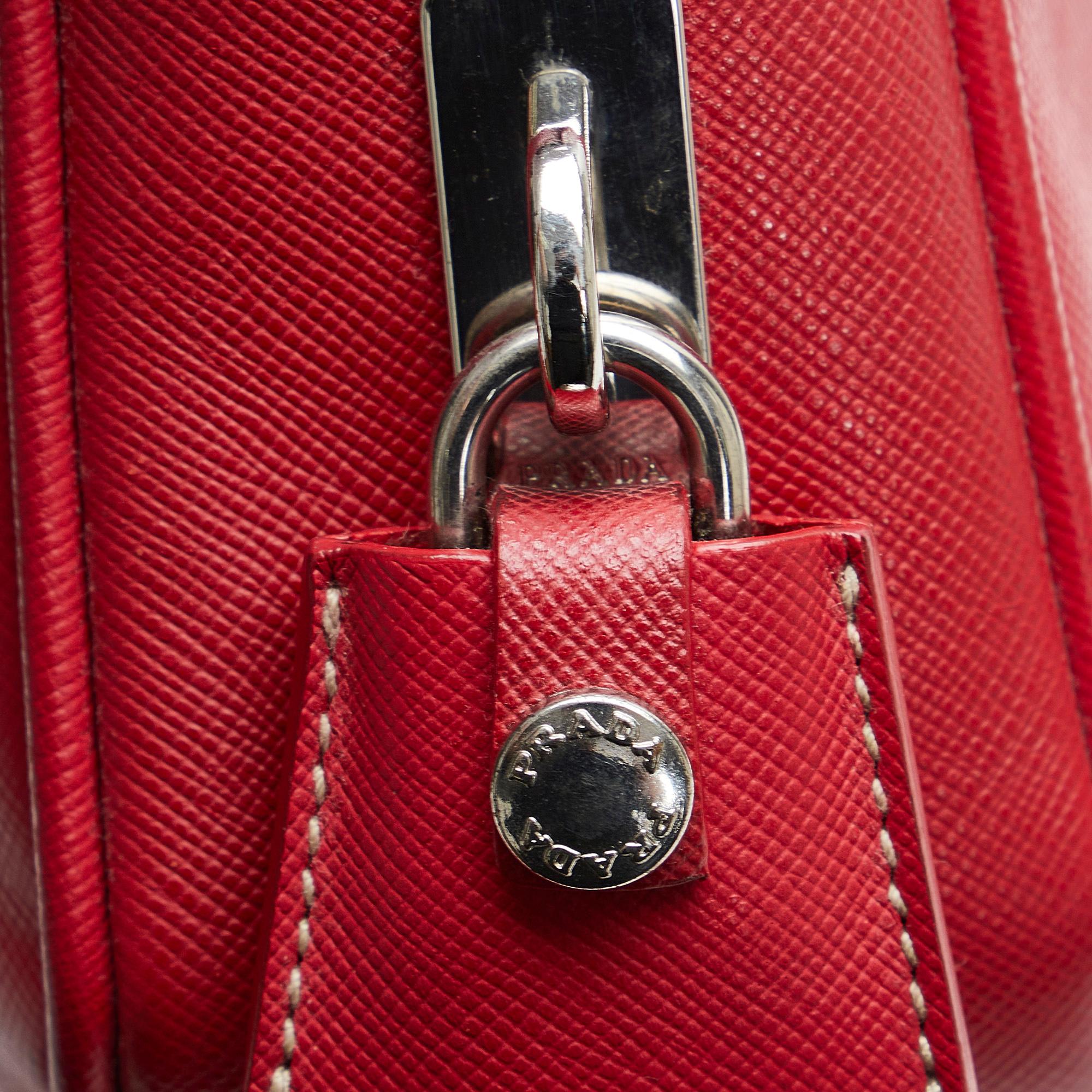 Prada Saffiano Lux Bauletto Handbag (SHG-xBV7j6)