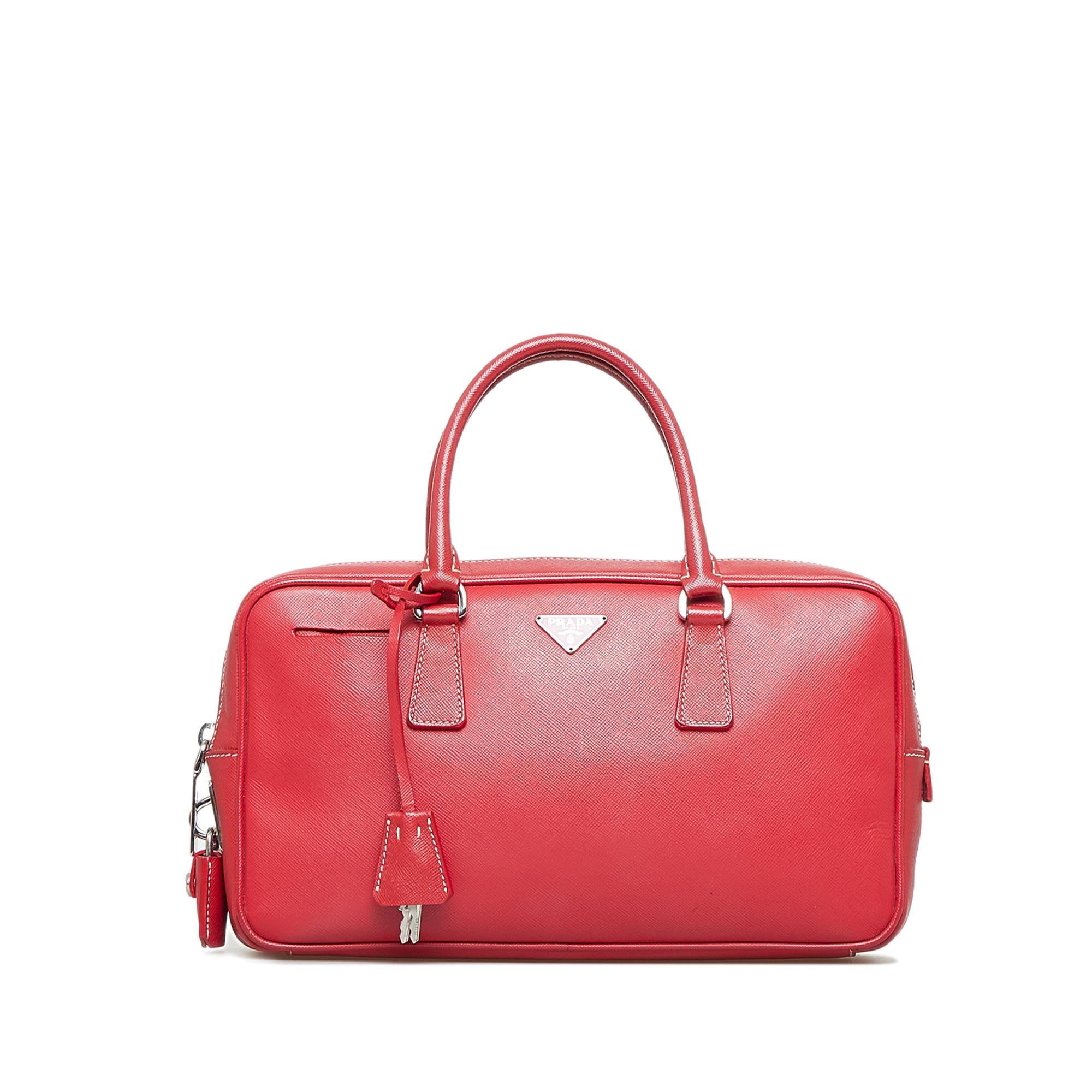 Prada Saffiano Lux Bauletto Handbag (SHG-xBV7j6)