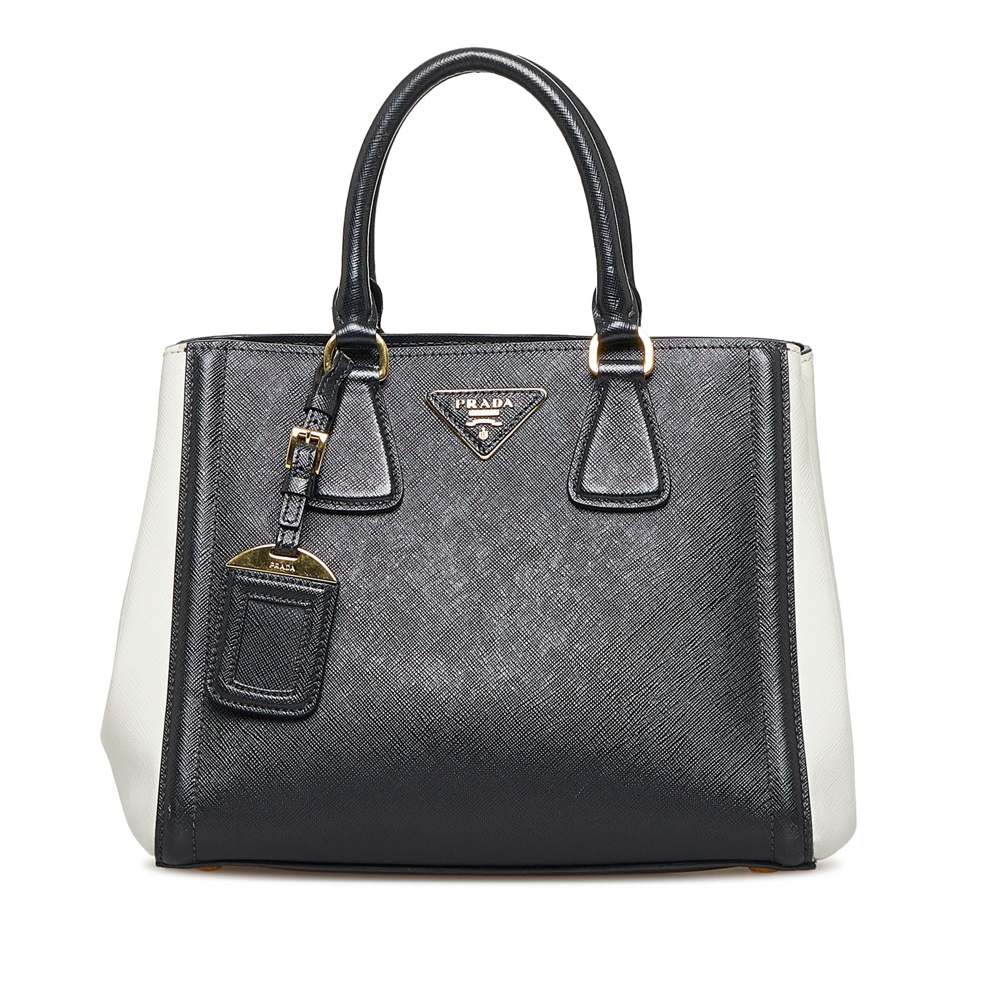 Prada Saffiano Lux Bicolor Satchel (SHG-yqxLV0)