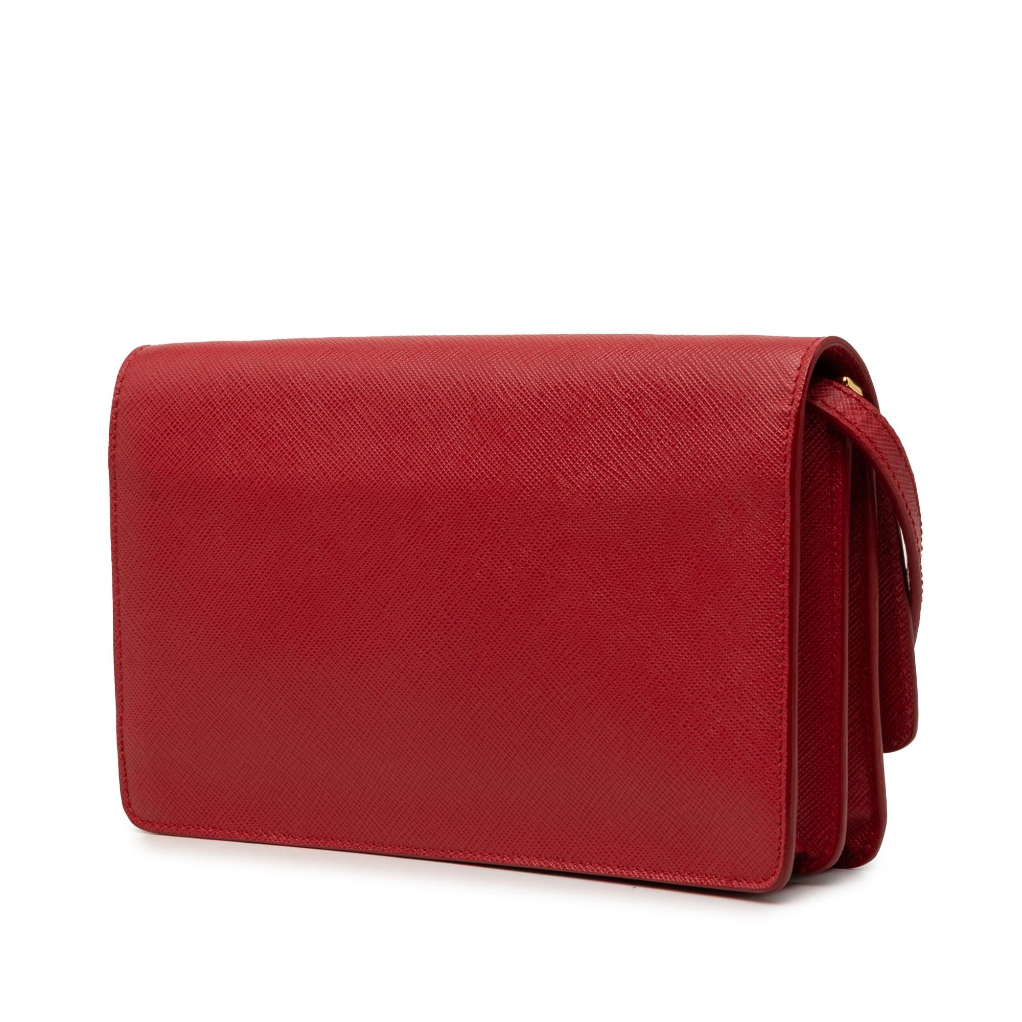 Prada Saffiano Lux Bow Wallet On Strap