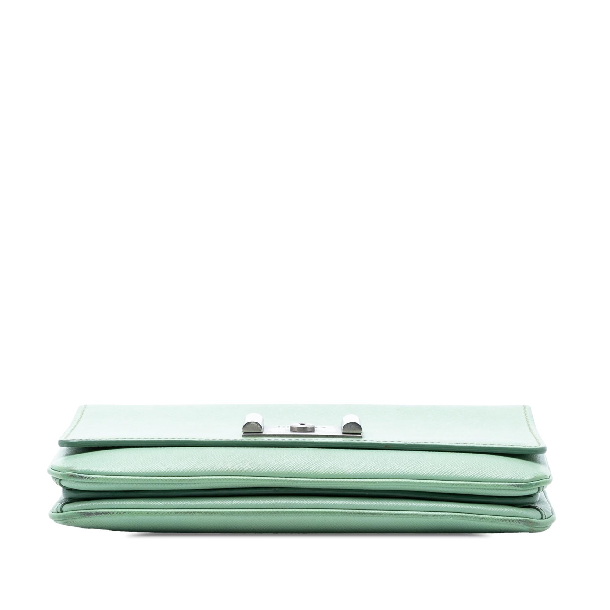 Prada Saffiano Lux Chain Lock Flap