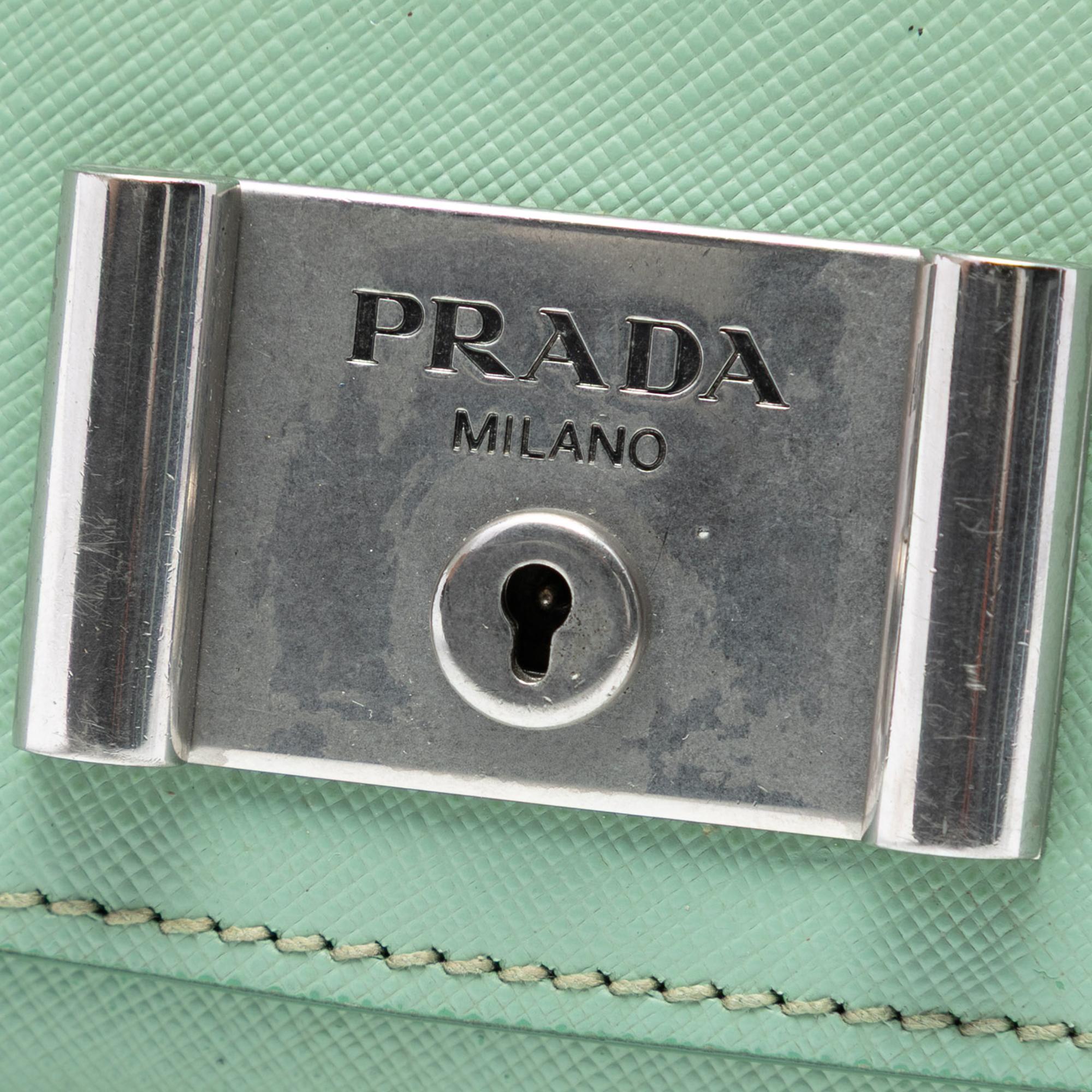 Prada Saffiano Lux Chain Lock Flap