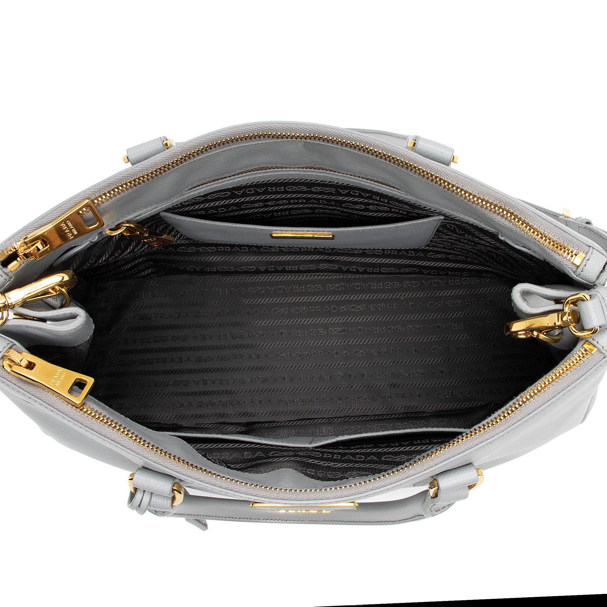 Prada Saffiano Lux Double Zip Medium Tote (SHF-Aob7u3)