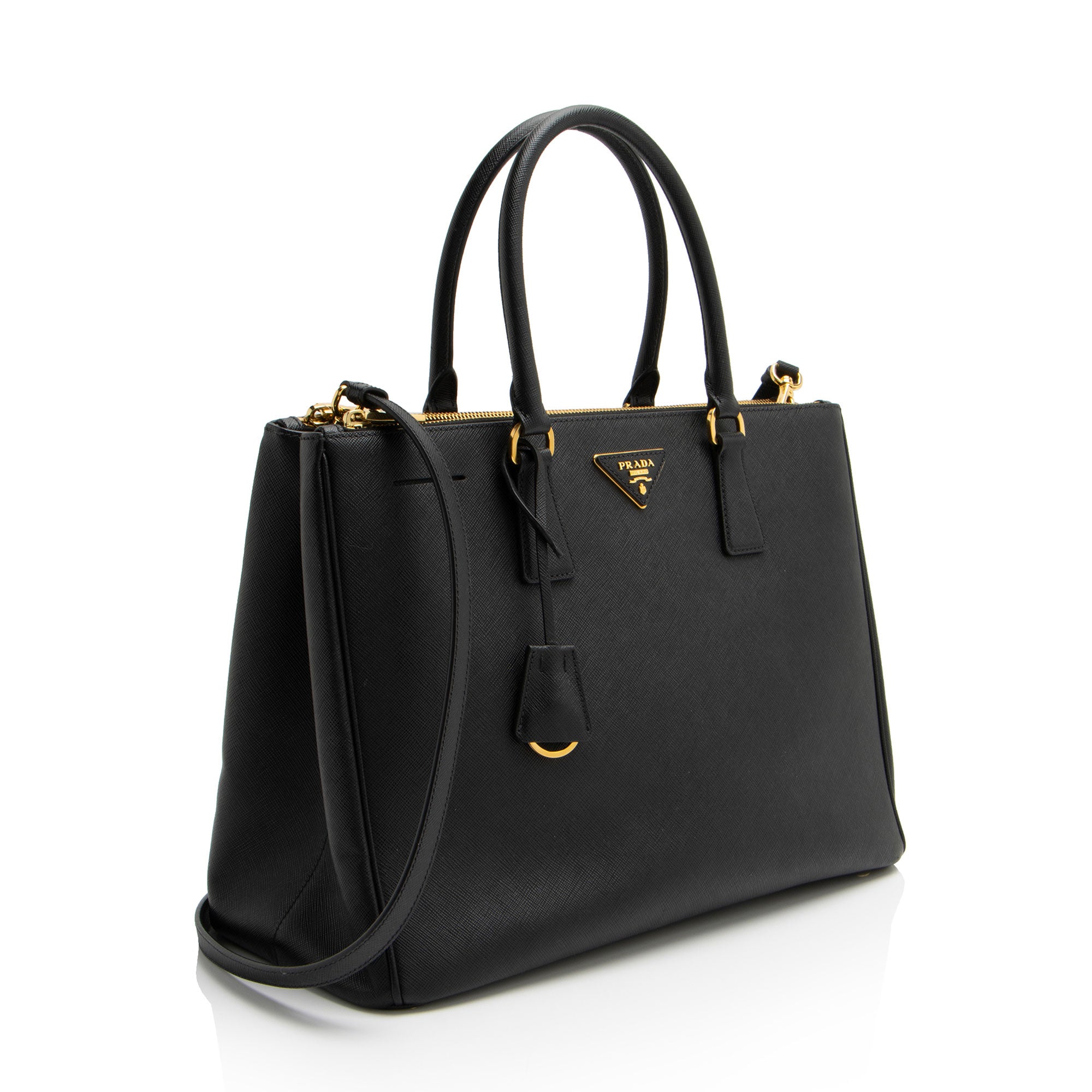 Prada Saffiano Lux Double Zip Medium Tote (SHF-bT2iXS)