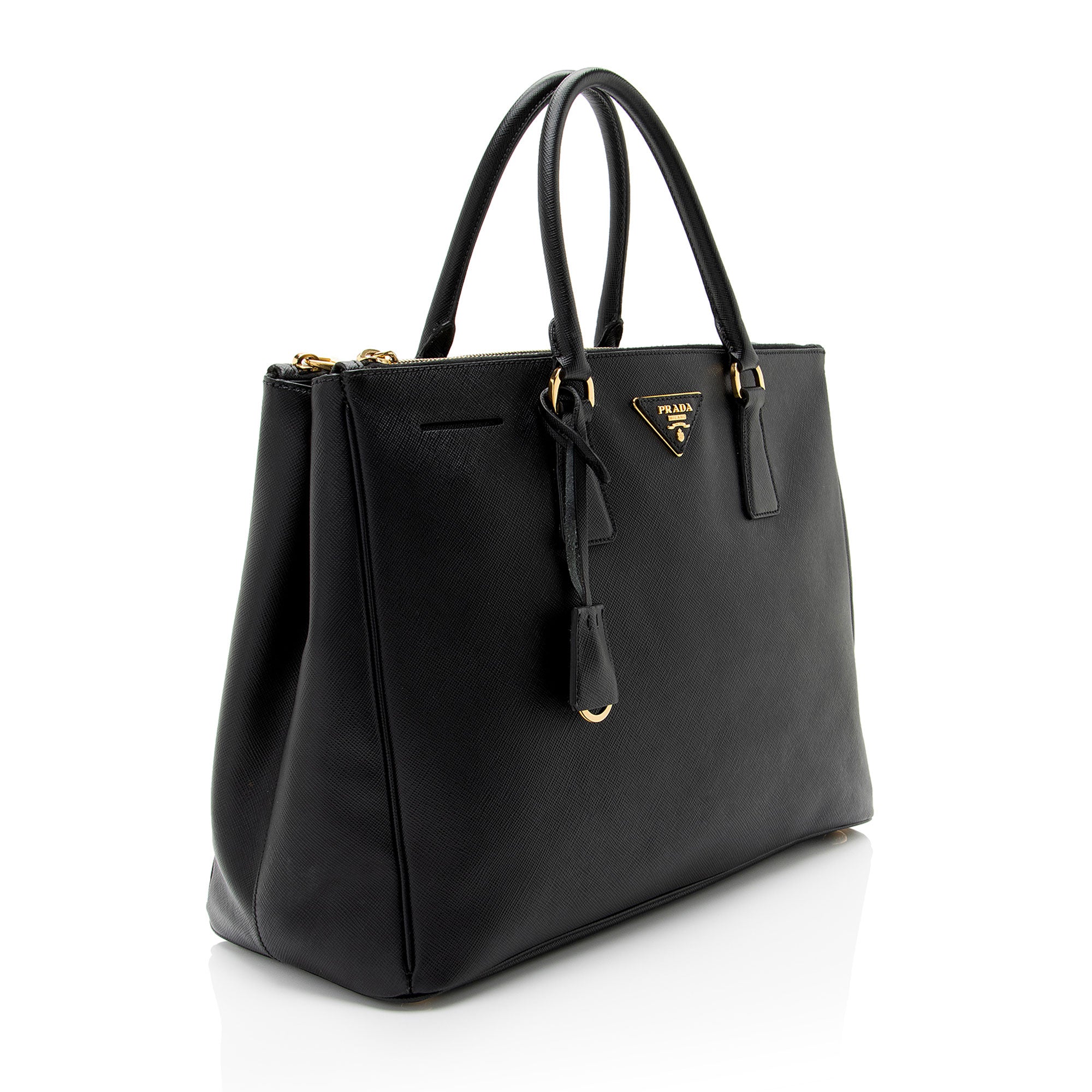 Prada Saffiano Lux Double Zip Medium Tote