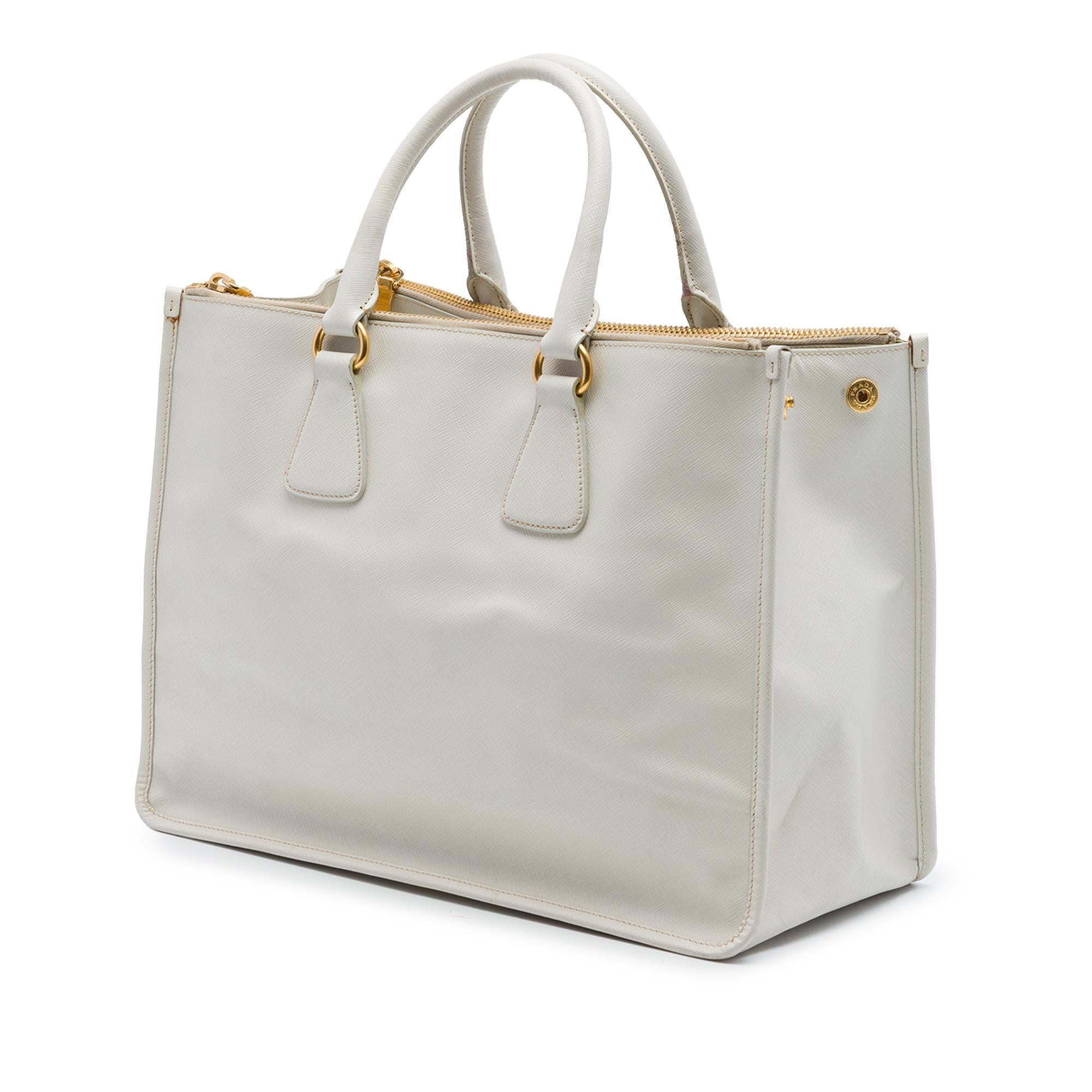 Prada Saffiano Lux Double Zip Satchel