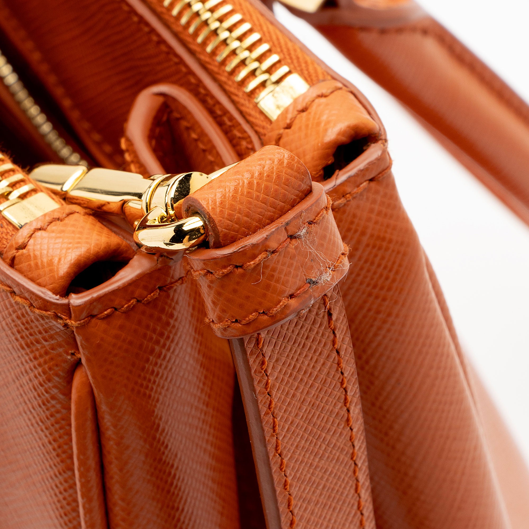 Prada Saffiano Lux Double Zip Small Tote (SHF-NOVFrz)