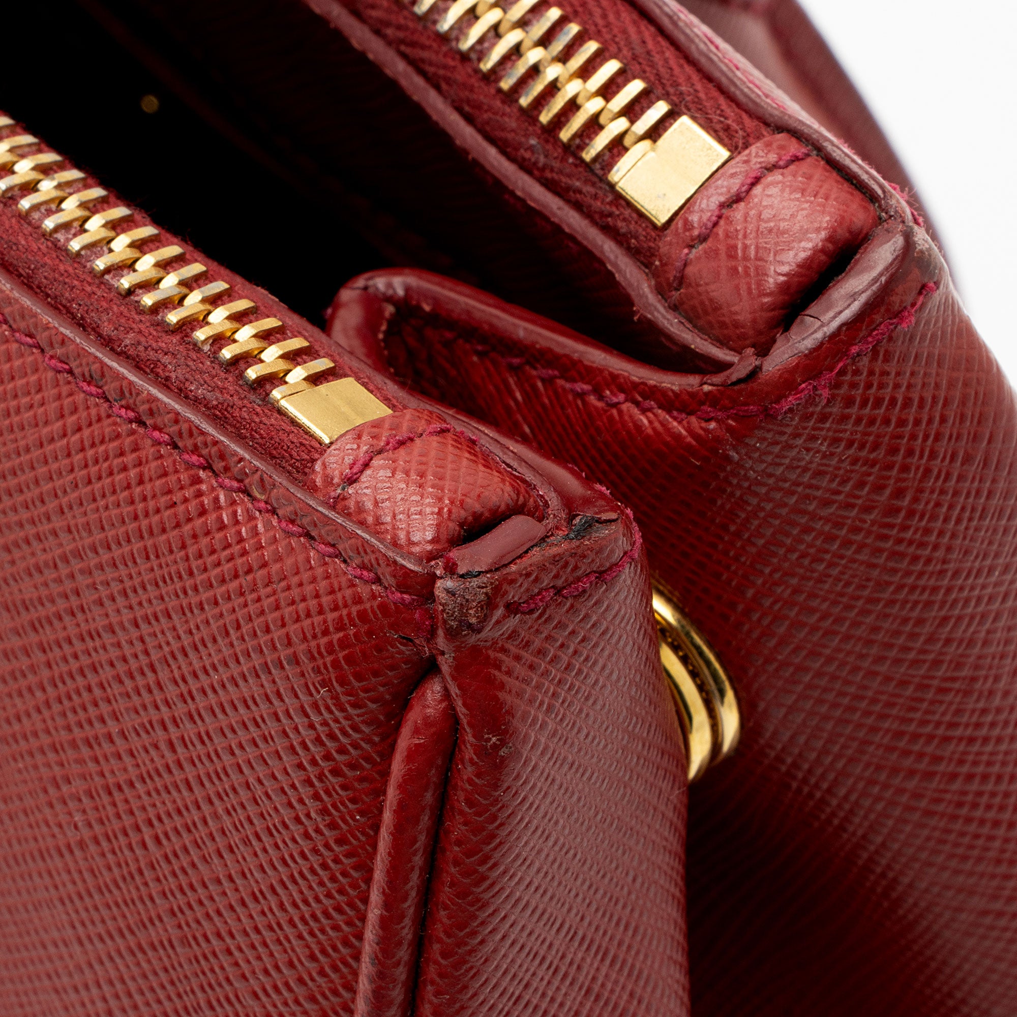 Prada Saffiano Lux Double Zip Small Tote (SHF-cQ8oS7)