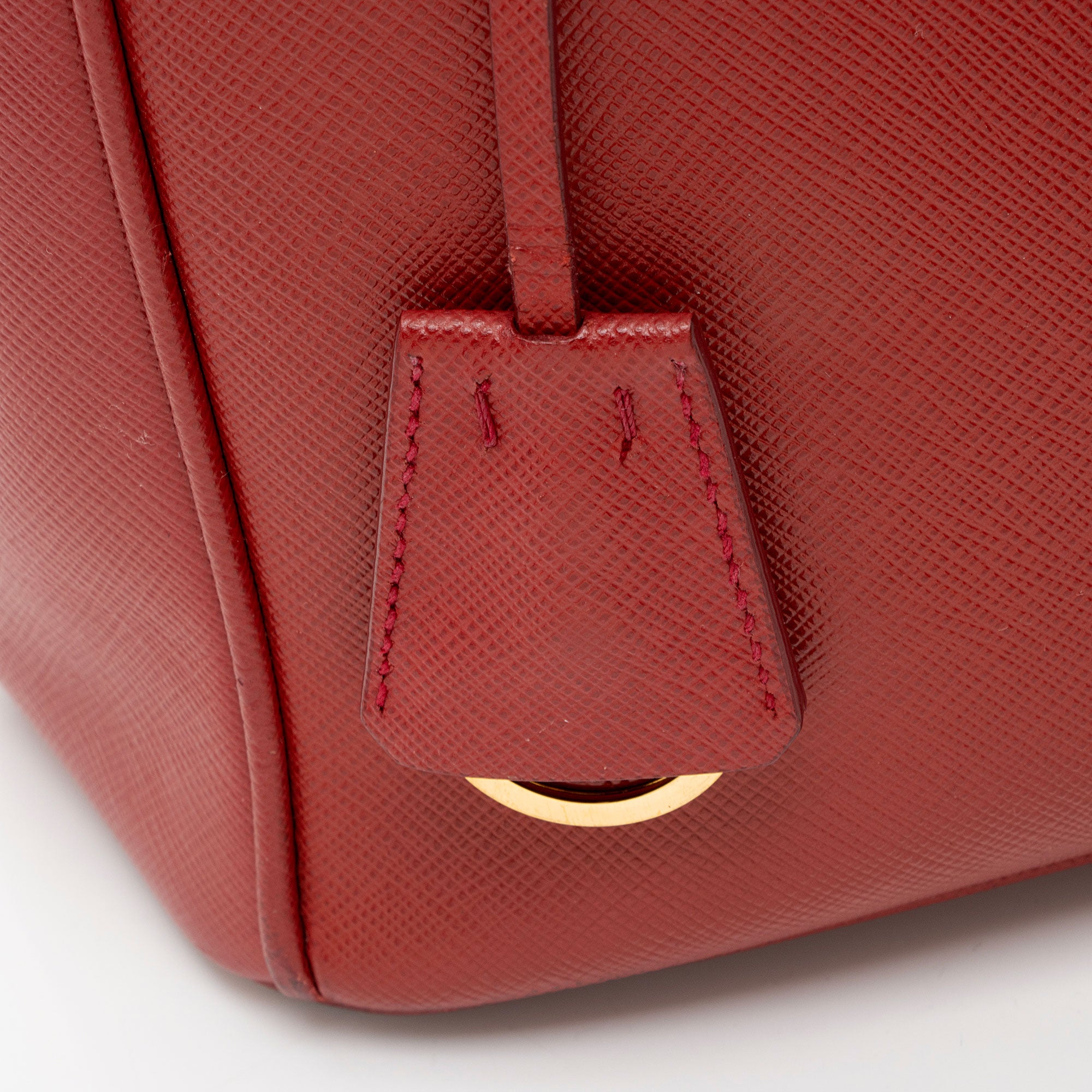 Prada Saffiano Lux Double Zip Small Tote (SHF-cQ8oS7)