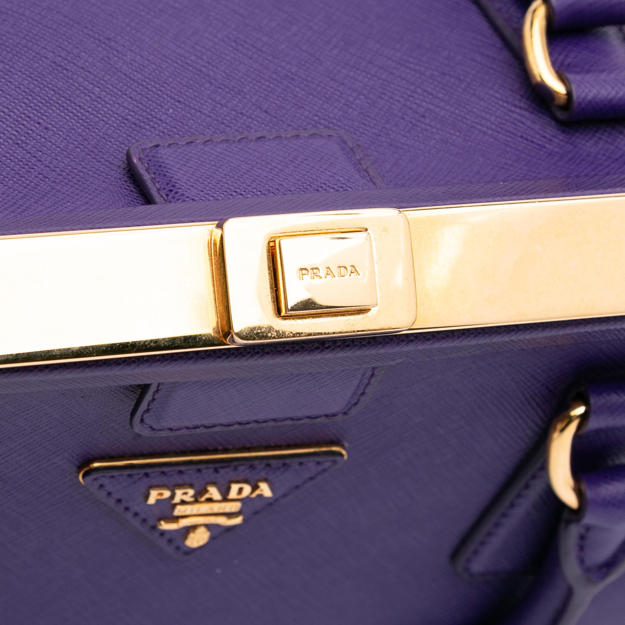 Prada Saffiano Lux Frame Handbag