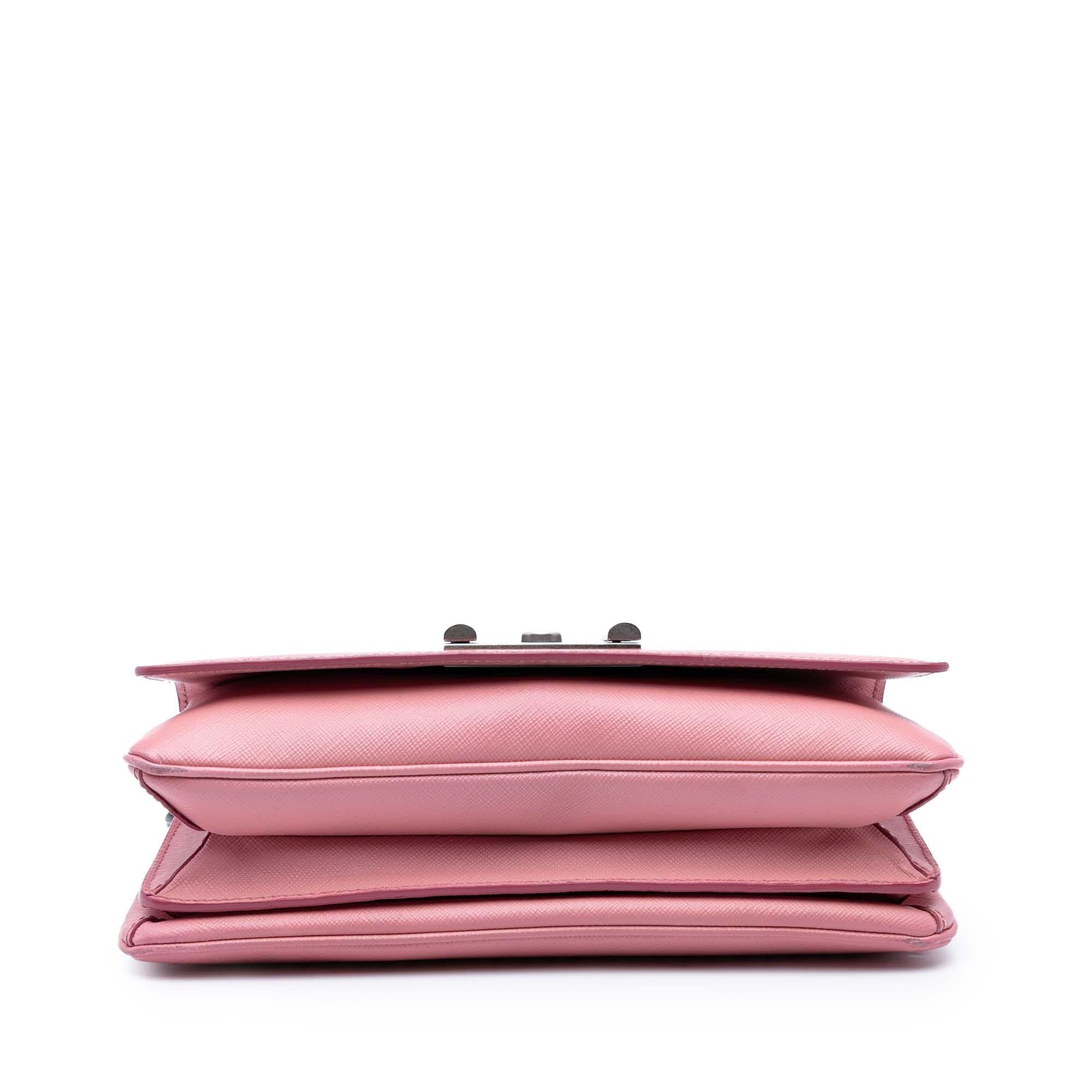 Prada Saffiano Lux Lock Chain Flap