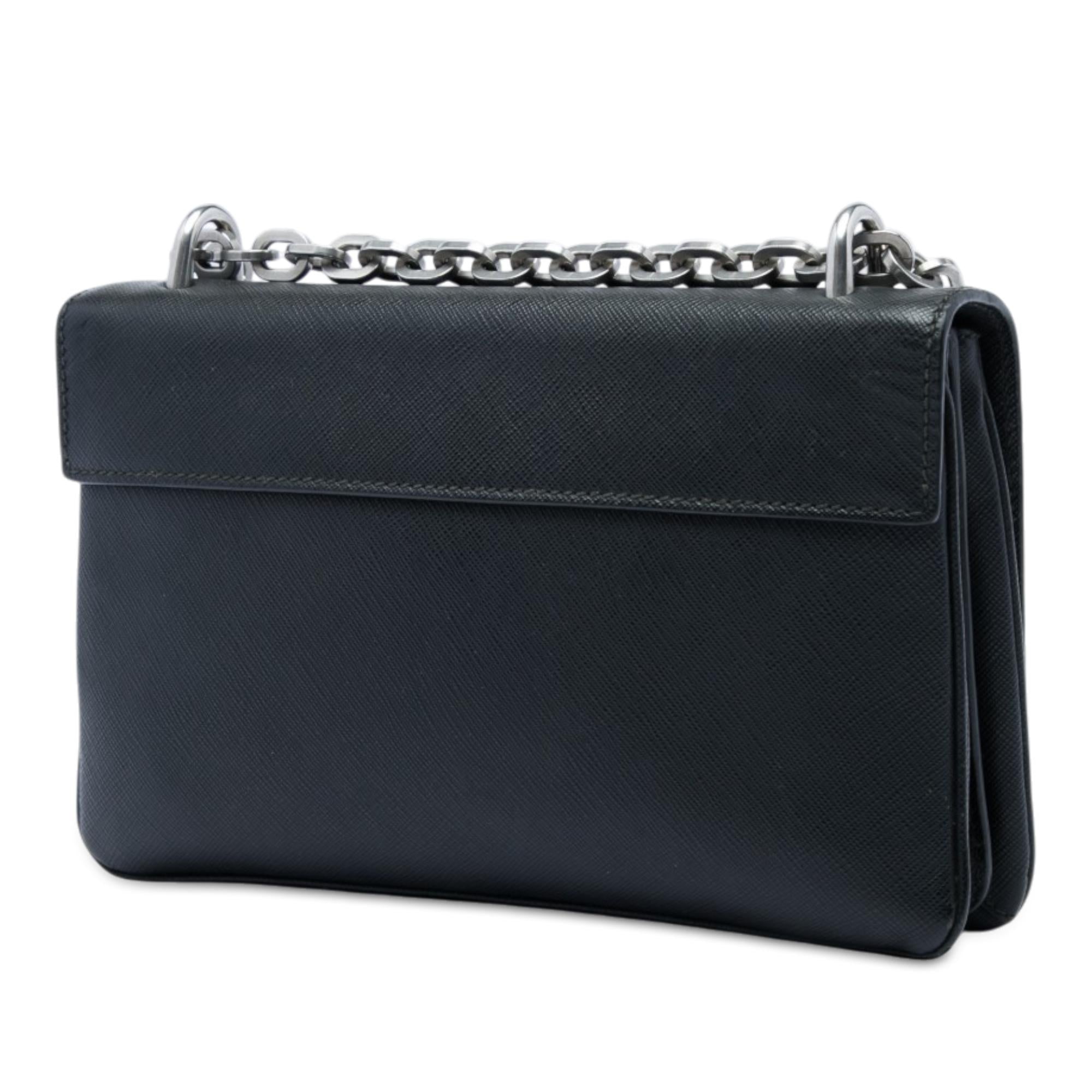 Prada Saffiano Lux Lock Chain Flap
