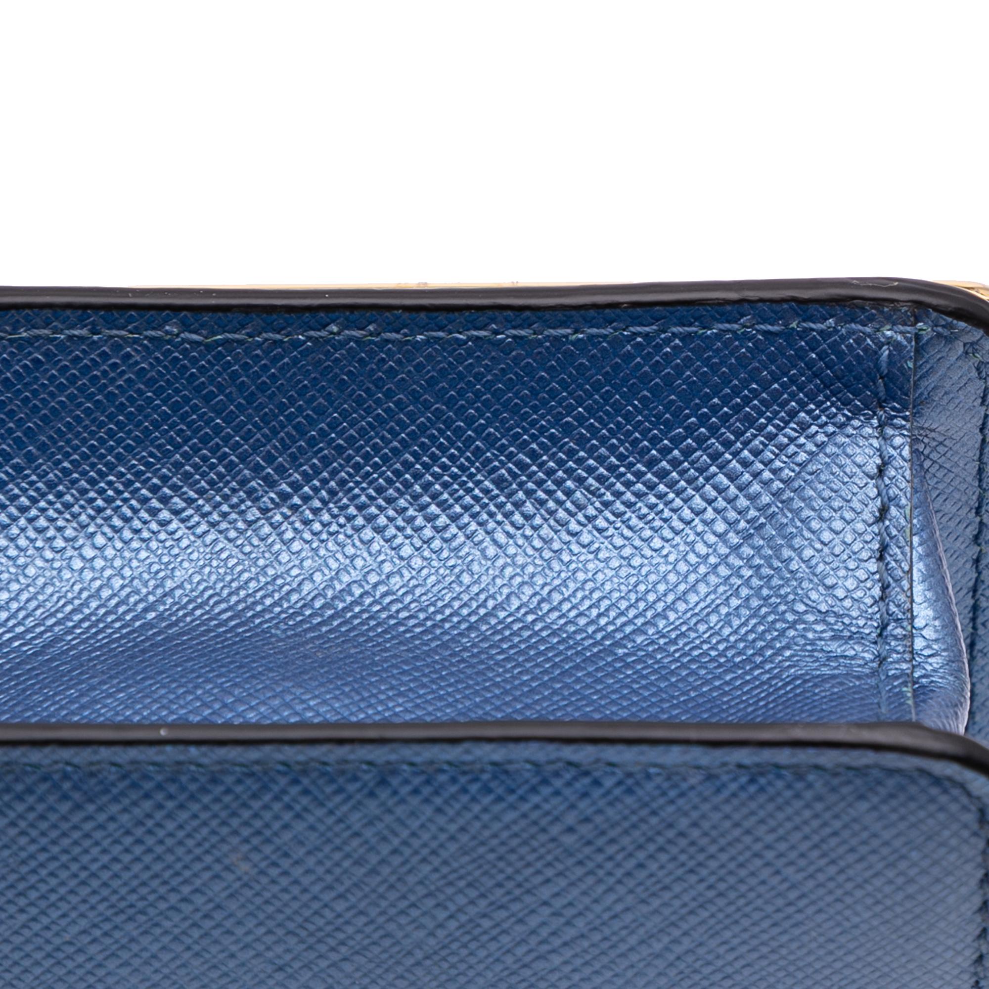 Prada Saffiano Lux Metal Bar Chain Crossbody