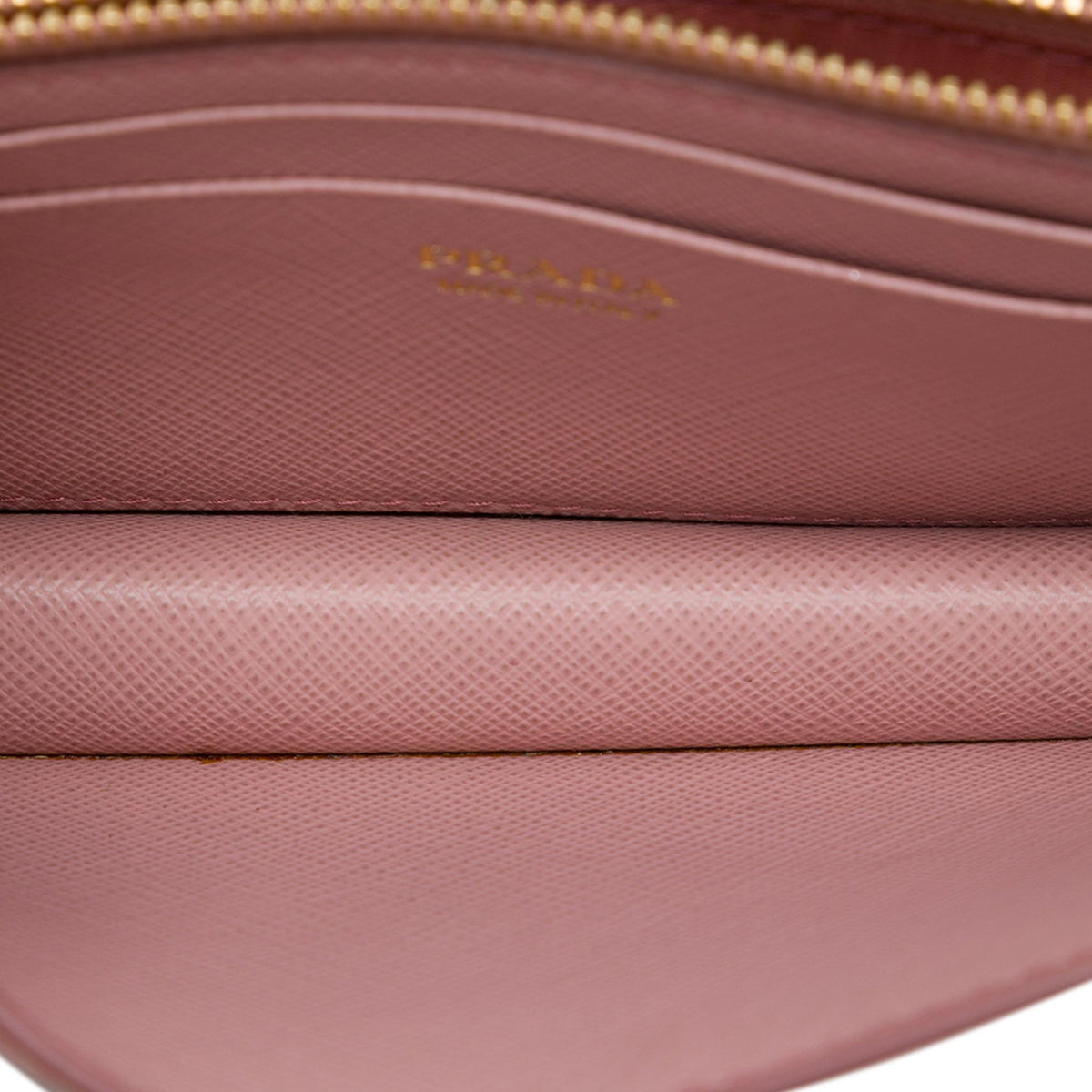 Prada Saffiano Lux Monochrome Wallet on Chain
