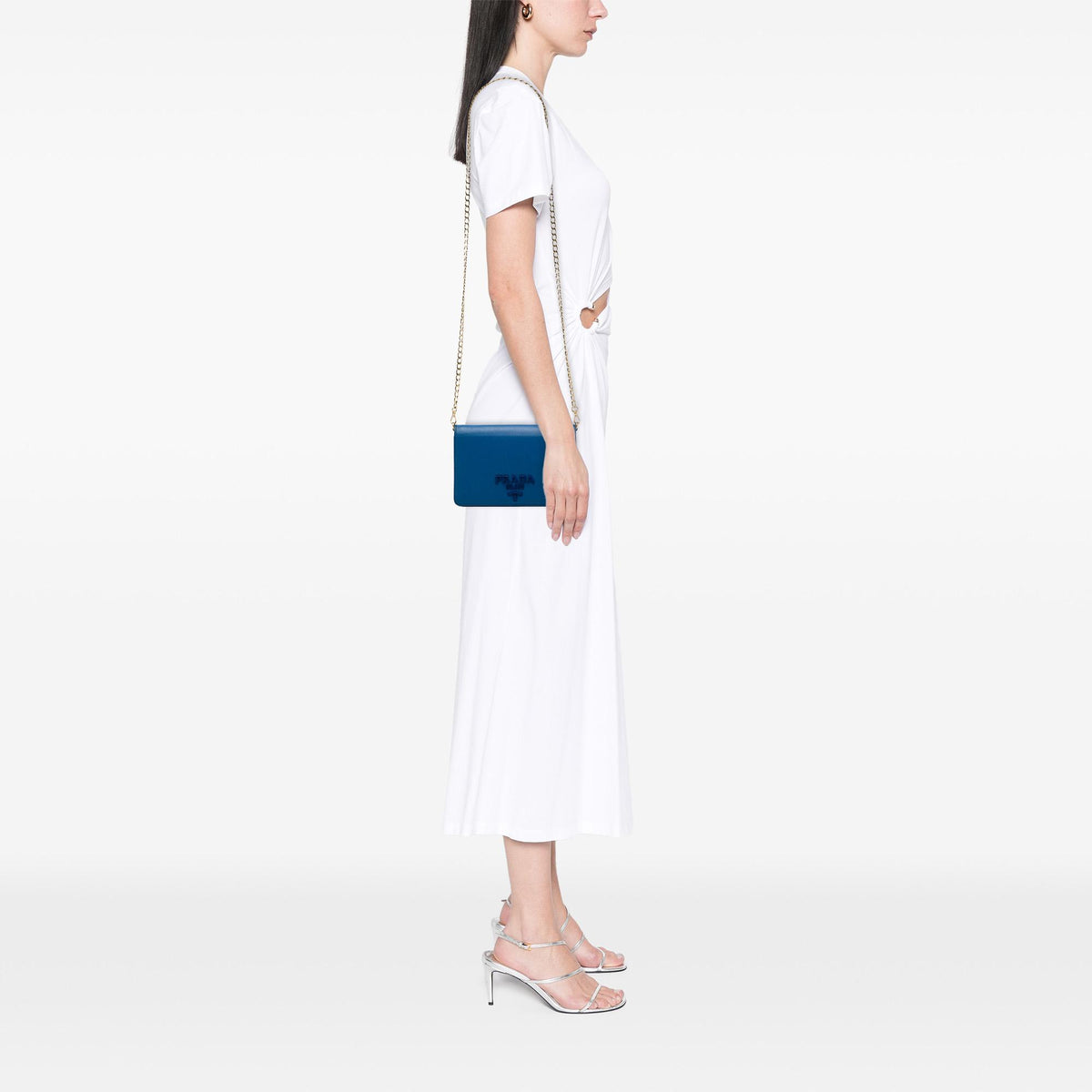 Prada Saffiano Lux Monochrome Wallet on Chain
