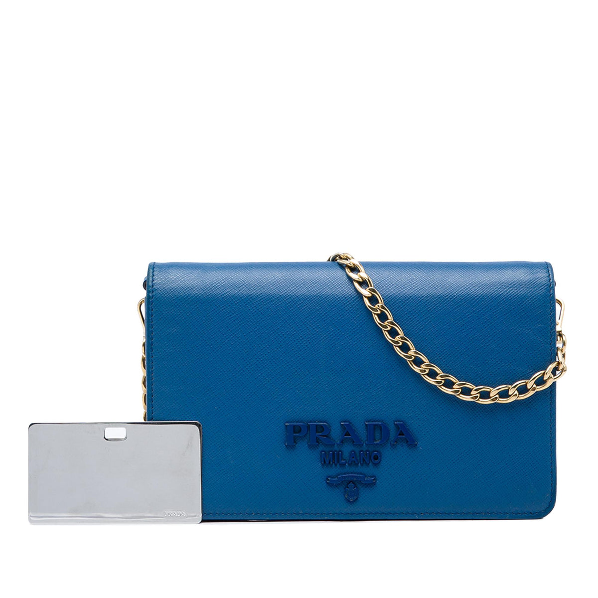Prada Saffiano Lux Monochrome Wallet on Chain