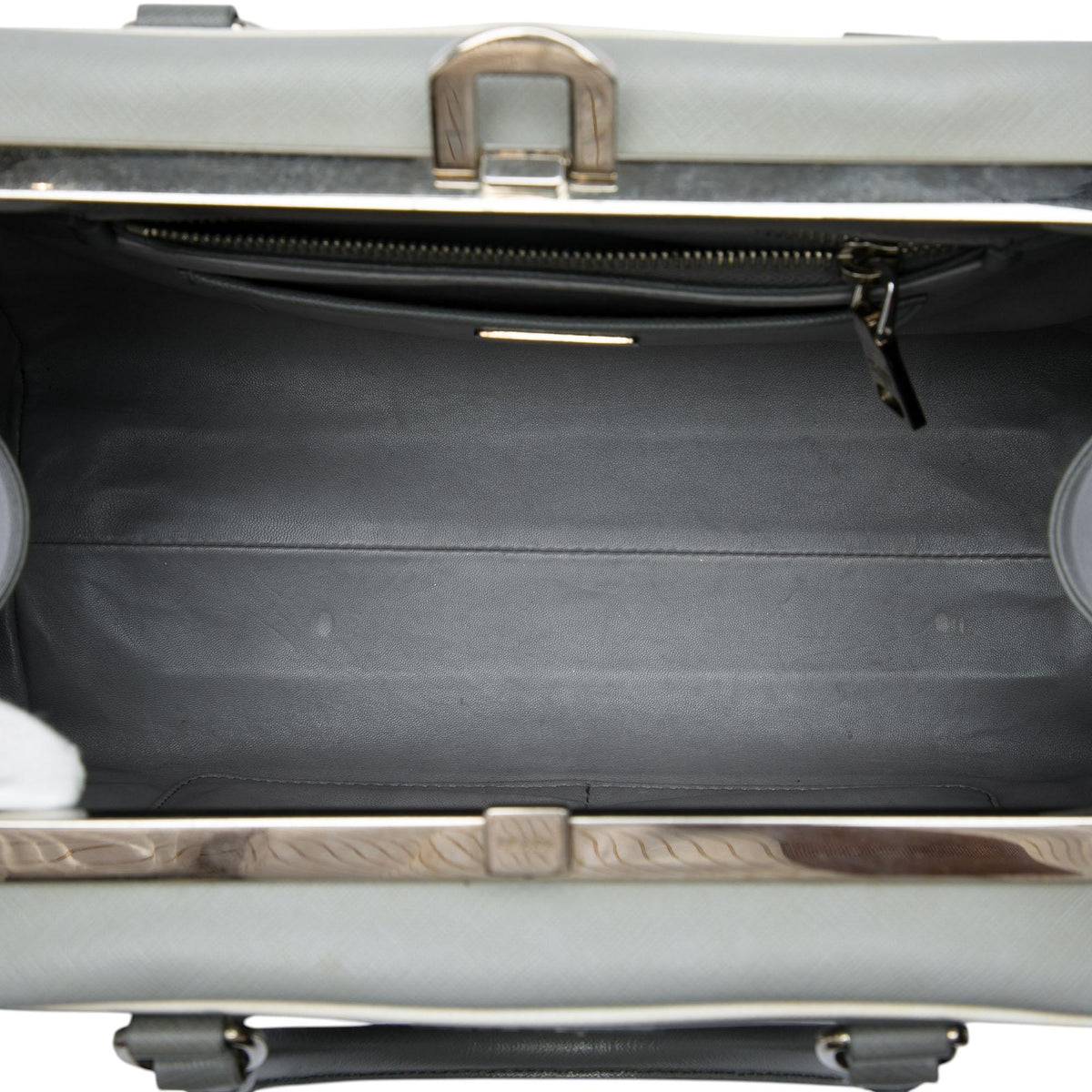 Prada Saffiano Lux Pyramid Frame Handbag