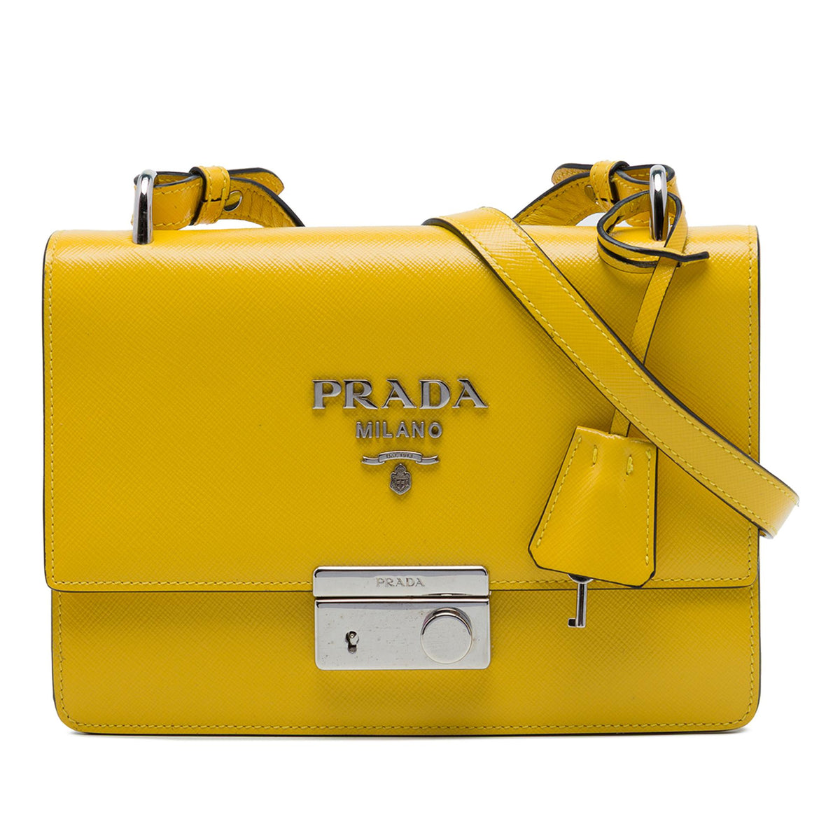 Prada Saffiano Lux Sound Lock Crossbody