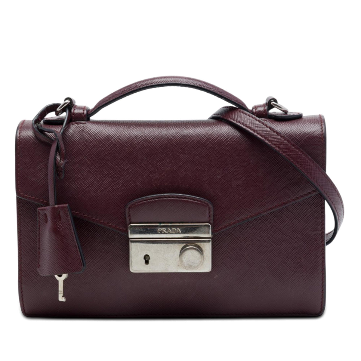 Prada Saffiano Lux Sound Lock Satchel