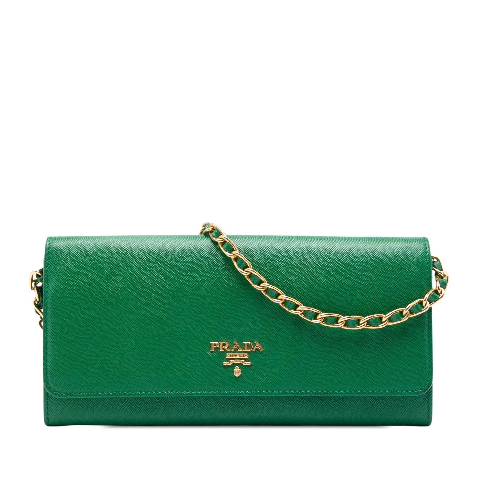 Prada Saffiano Lux Wallet On Chain