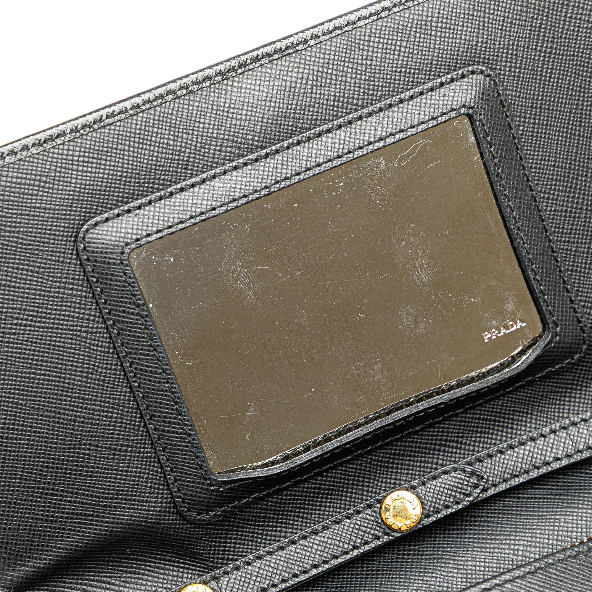 Prada Saffiano Metal Flap Wallet With Strap (SHG-ZhBfXD)