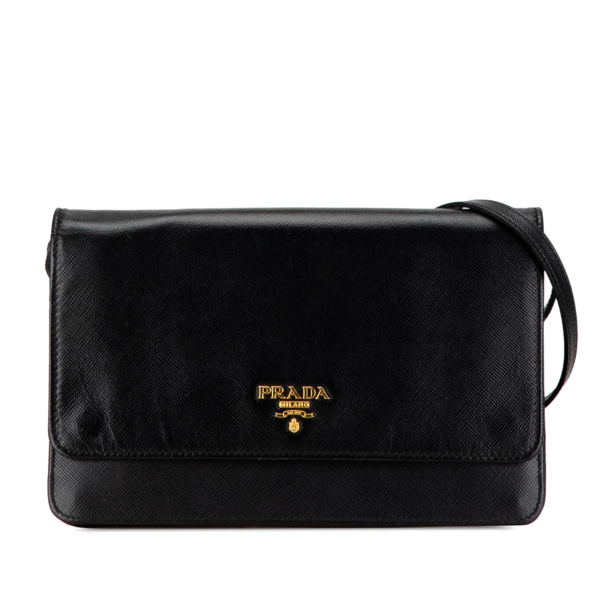 Prada Saffiano Metal Flap Wallet With Strap (SHG-ZhBfXD)